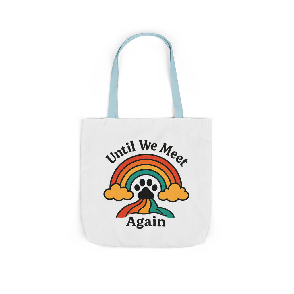 Rainbow Bridge Pet Memorial Tote Bag, Pet Loss Gift, Dog Cat Paw Print Remembrance Bag, Until We Meet Again Sympathy Gift