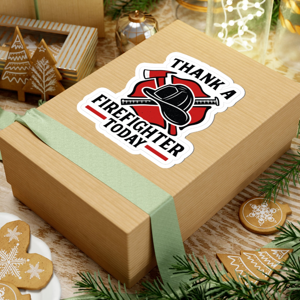 Firefighter Appreciation Sticker, Thank A Firefighter Today Decal, Maltese Cross Fire Department Support Gift, Hero Recognition