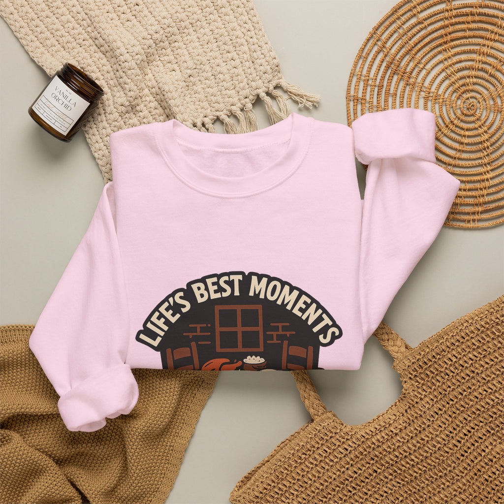 Life's Best Moments At The Table Sweatshirt, Family Dinner Crewneck, Cozy Kitchen Gift for Mom, Farmhouse Comfort Food Lover