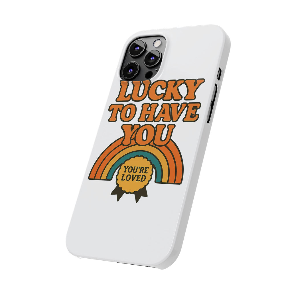 Lucky To Have You Phone Case Friendship Gift Best Friend Galentines Day Retro 70s Rainbow Vintage Appreciation Bestie Squad