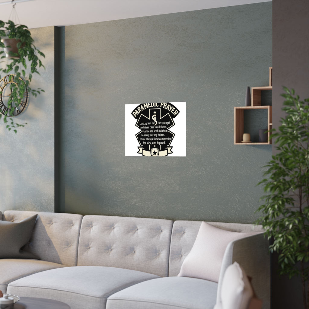 Paramedic Prayer Poster, EMS Gift, Star of Life Wall Art, Paramedic Graduation Gift, EMT Decor, First Responder Print, Thin White Line
