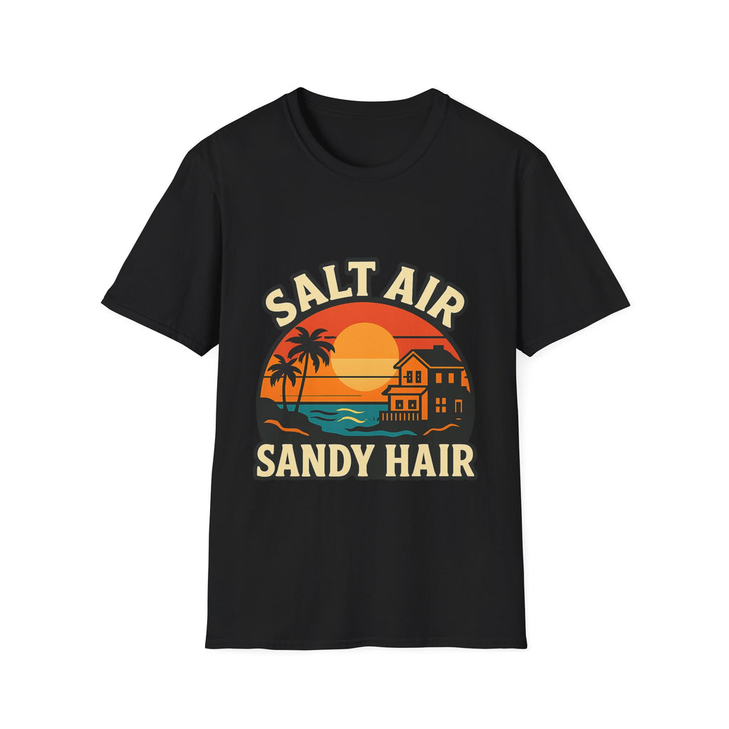 Beach Town Sunset Shirt, Coastal Living Tee, Salt Air Sandy Hair Beach Vacation Shirt, Ocean Vibes T-Shirt, Summer Travel Gift
