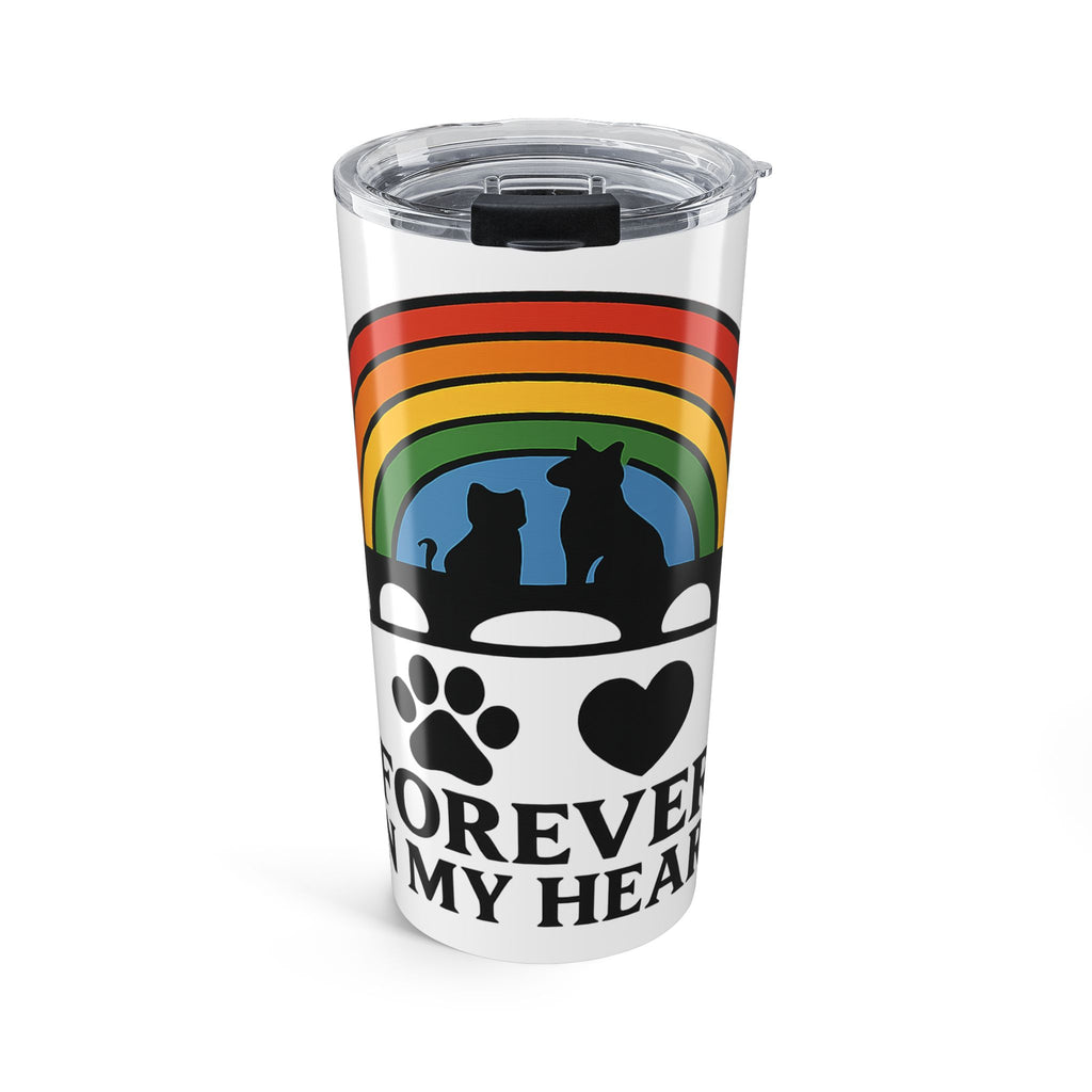 Rainbow Bridge Pet Memorial Tumbler, Forever in My Heart Dog Cat Loss Gift, Pet Sympathy Remembrance Cup, Pet Owner Grief Comfort