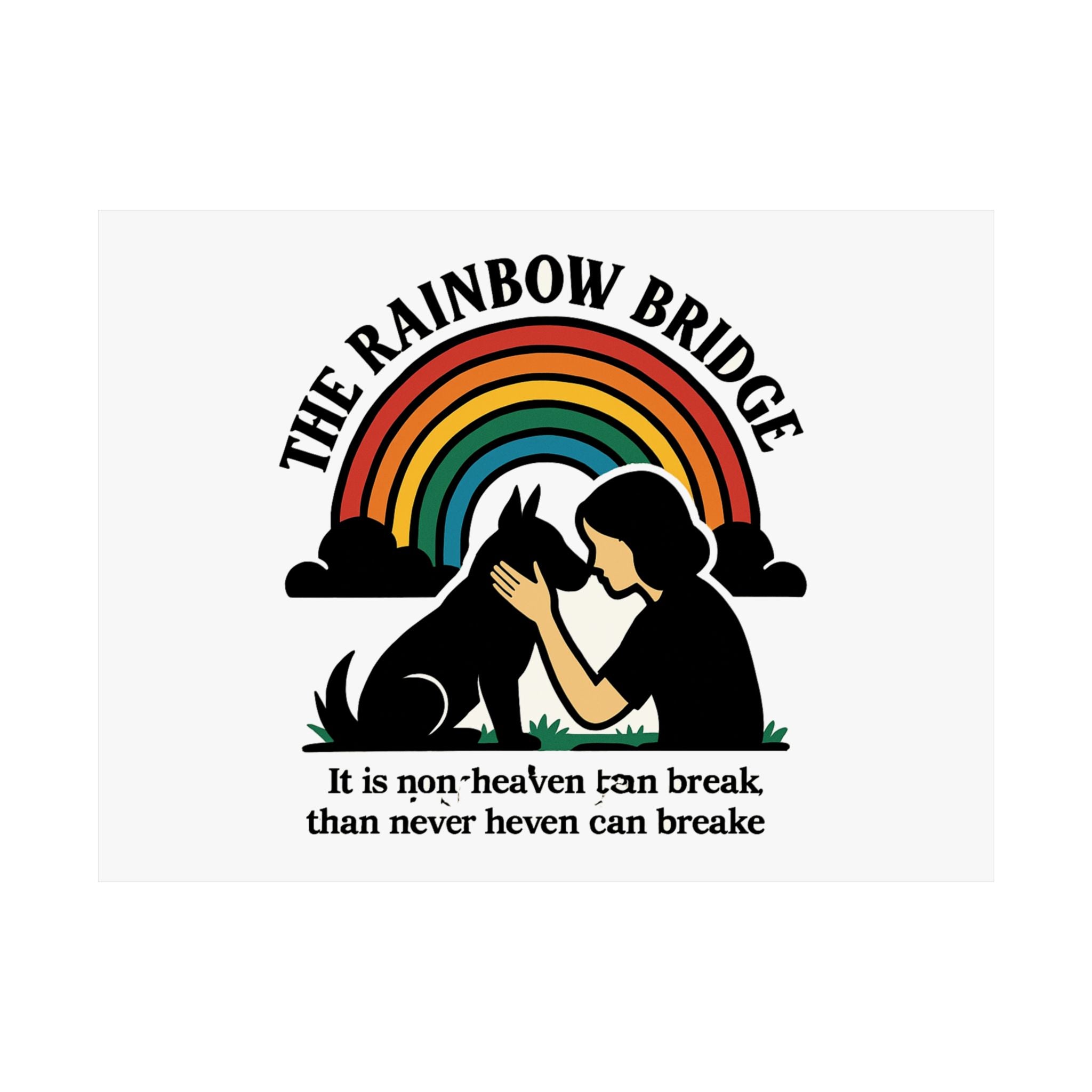Rainbow Bridge Pet Memorial Print, Pet Loss Sympathy Gift, Dog Cat Memorial Wall Art, Pet Remembrance Poem, Grieving Pet Owner Gift
