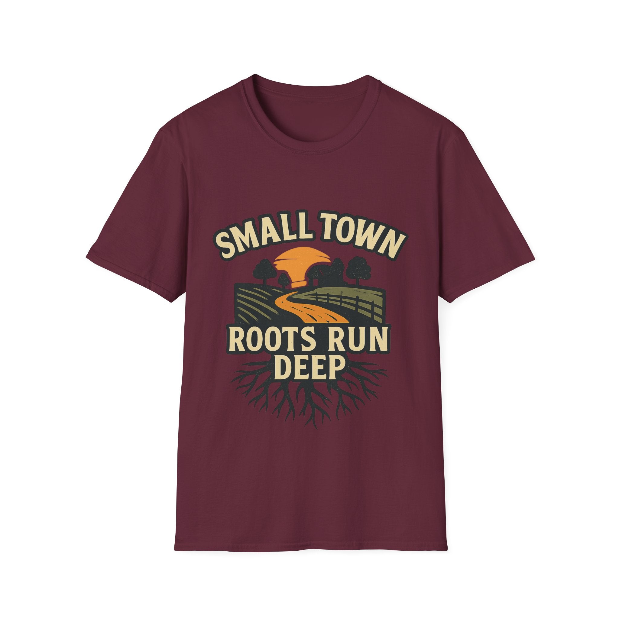 Small Town Roots Run Deep Shirt, Country Roads Graphic Tee, Rural Pride T-Shirt, Farmhouse Style Clothing, Country Lifestyle Gift