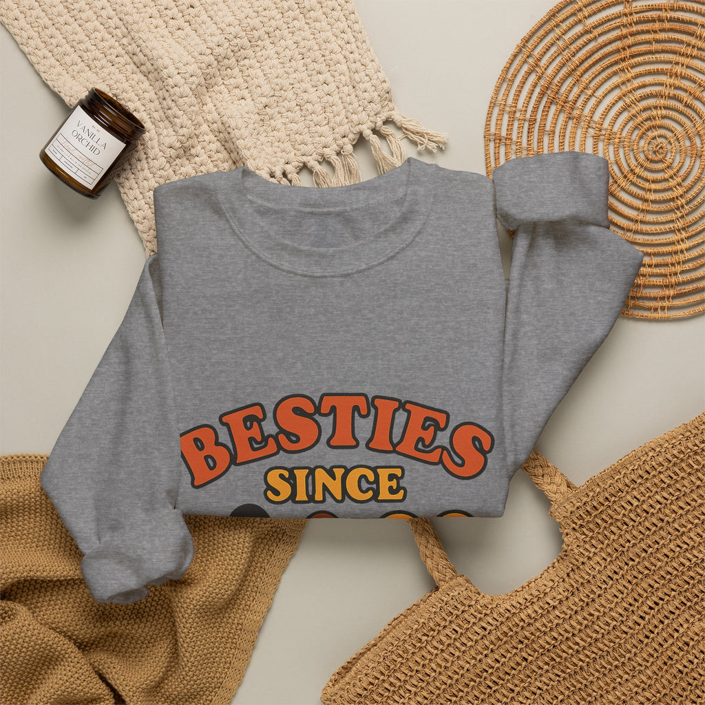 Besties Since Retro Years Sweatshirt 90s Nostalgia Best Friend Gift Friendship Anniversary Vintage Aesthetic Crewneck
