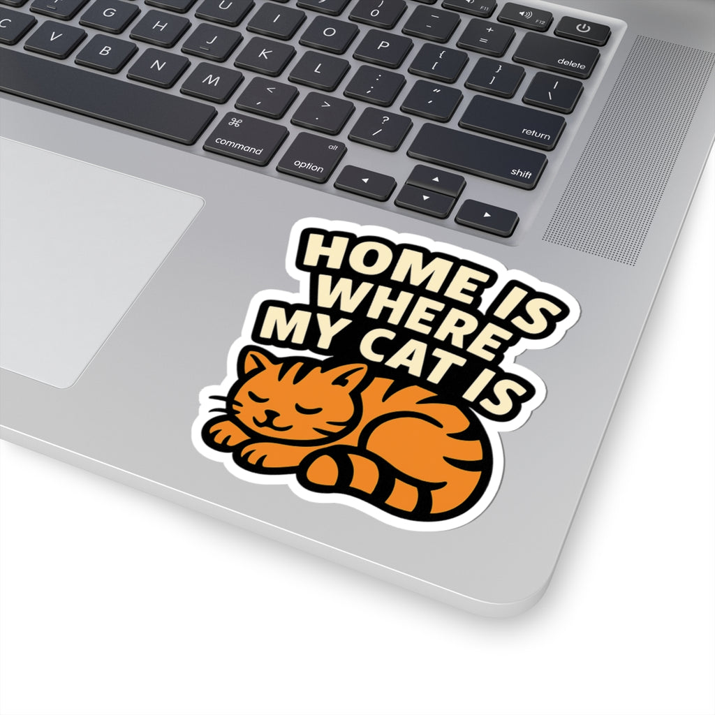 Cat Sticker Veterinary Gift, Home Is Where My Cat Is Laptop Decal, Vet Tech Sticker, Cat Mom Gift, Pet Lover Sticker