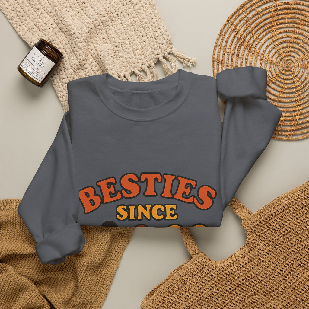 Besties Since Retro Years Sweatshirt 90s Nostalgia Best Friend Gift Friendship Anniversary Vintage Aesthetic Crewneck