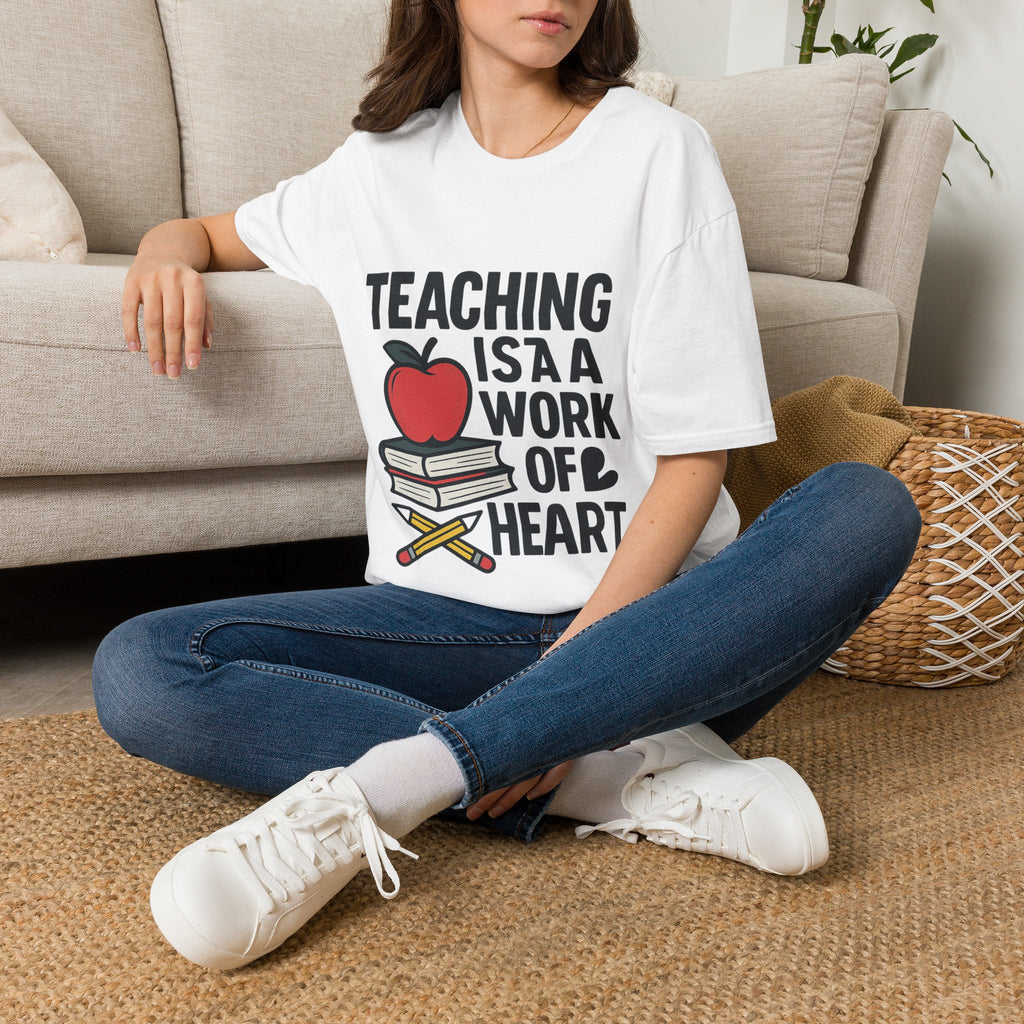 Teacher Appreciation Shirt, Teaching is a Work of Heart Tshirt, Teacher Gift, Educator Shirt, Teacher Week Gift, Apple Pencil Tee