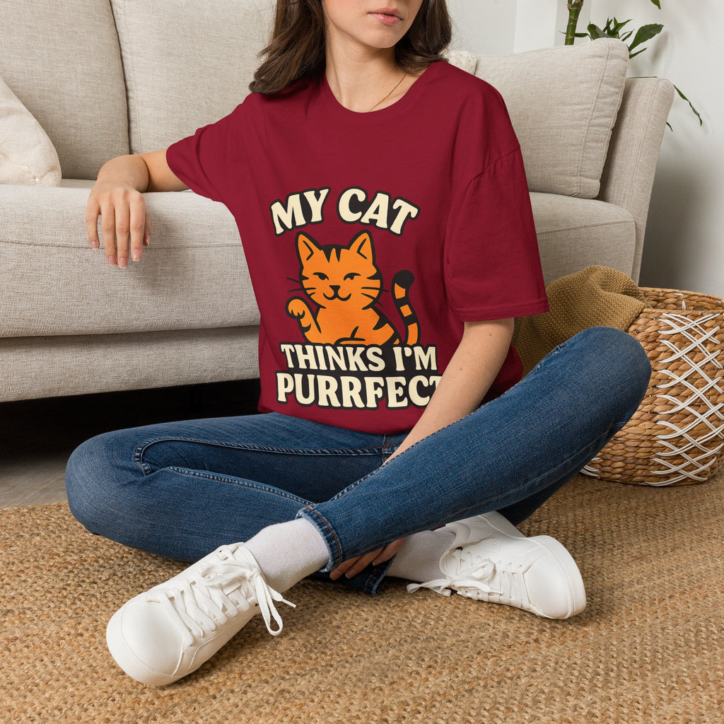 Cat Lover Shirt, My Cat Thinks I'm Purrfect T-Shirt, Funny Cat Owner Gift, Cat Mom Tee, Cat Dad Shirt, Crazy Cat Lady