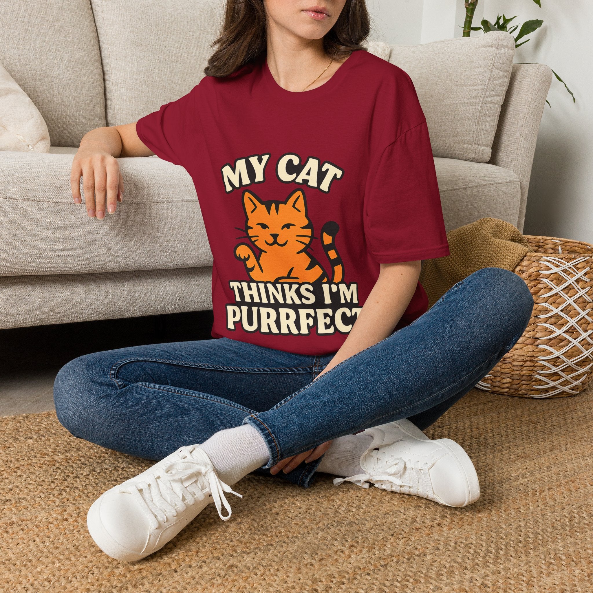 Cat Lover Shirt, My Cat Thinks I'm Purrfect T-Shirt, Funny Cat Owner Gift, Cat Mom Tee, Cat Dad Shirt, Crazy Cat Lady