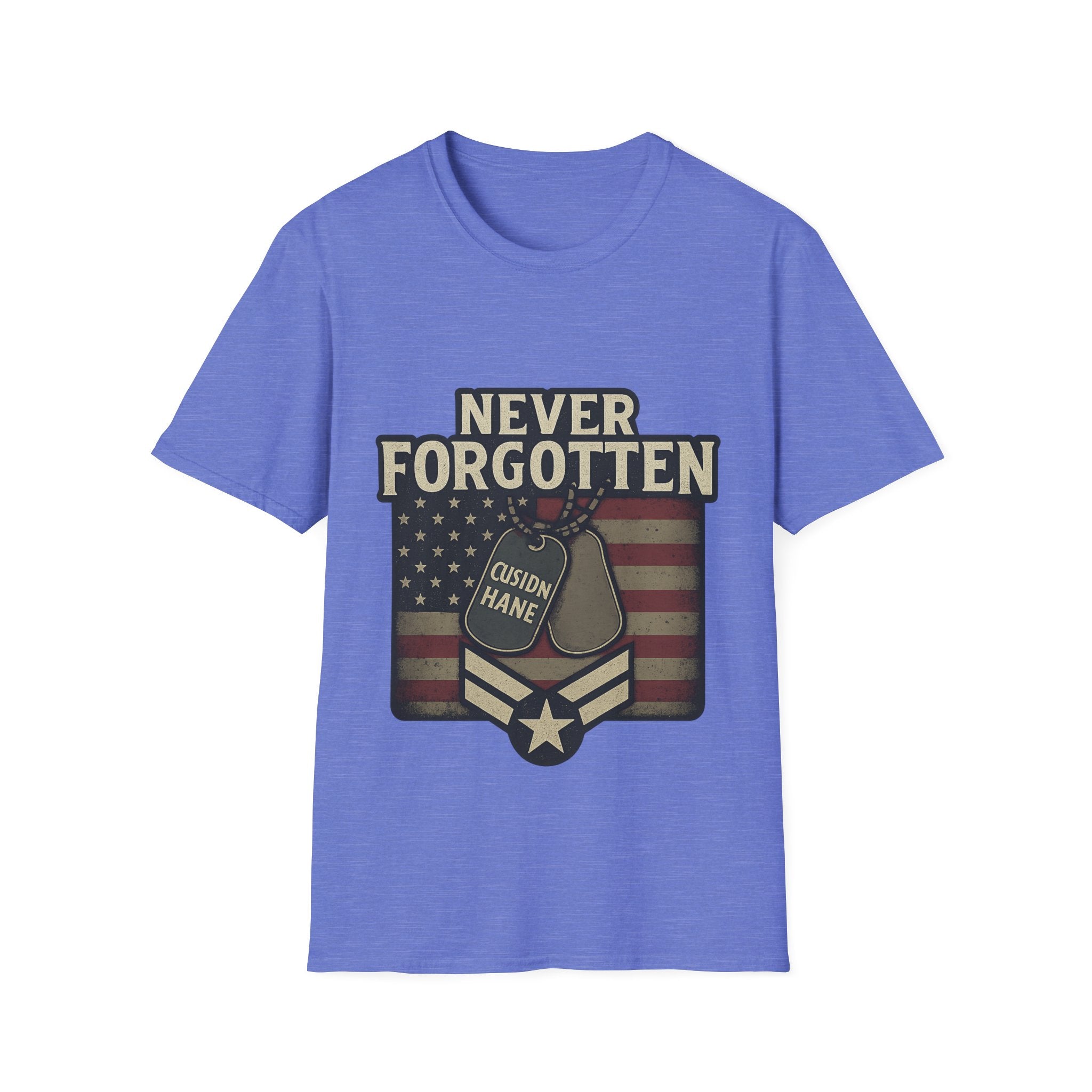 Never Forgotten Veteran Memorial Shirt Custom Name Military Tribute Tee Gold Star Family Gift Personalized Remembrance Tshirt