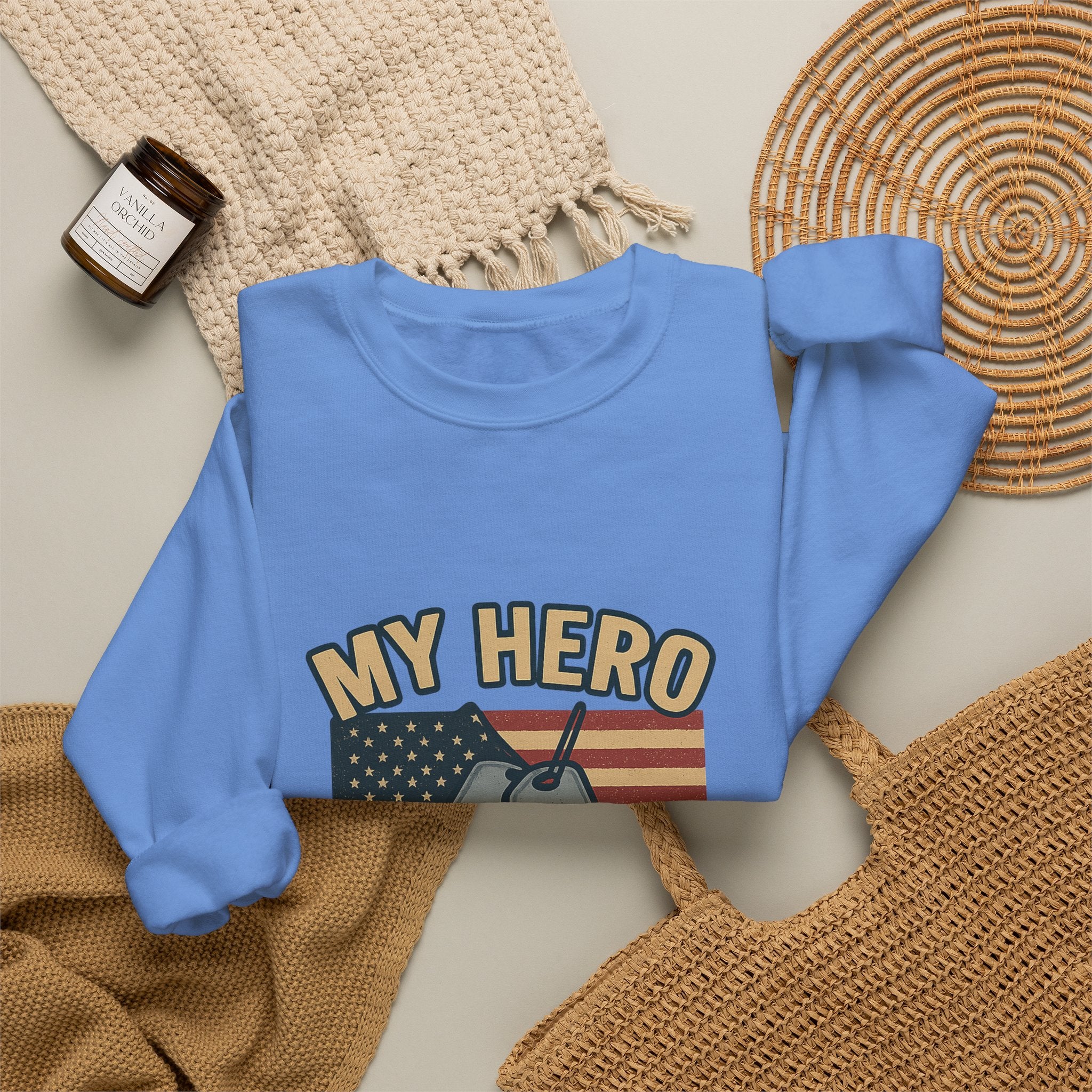 Military Sister Sweatshirt My Hero My Sister Proud Army Navy Air Force Marine Gift Active Duty Support Patriotic Clothing