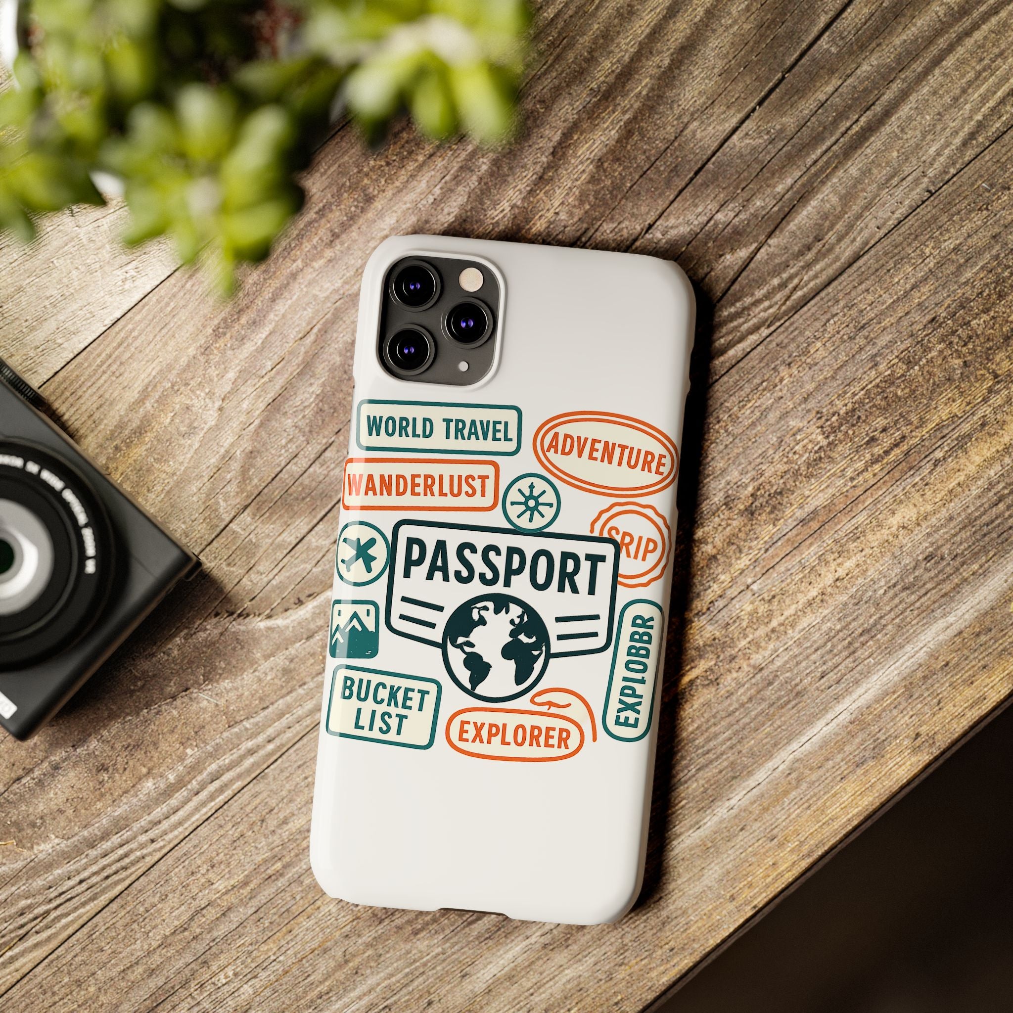 Passport Stamp Phone Case World Travel Gift Wanderlust Adventure Traveler Bucket List Globetrotter Trip Souvenir Explorer Map