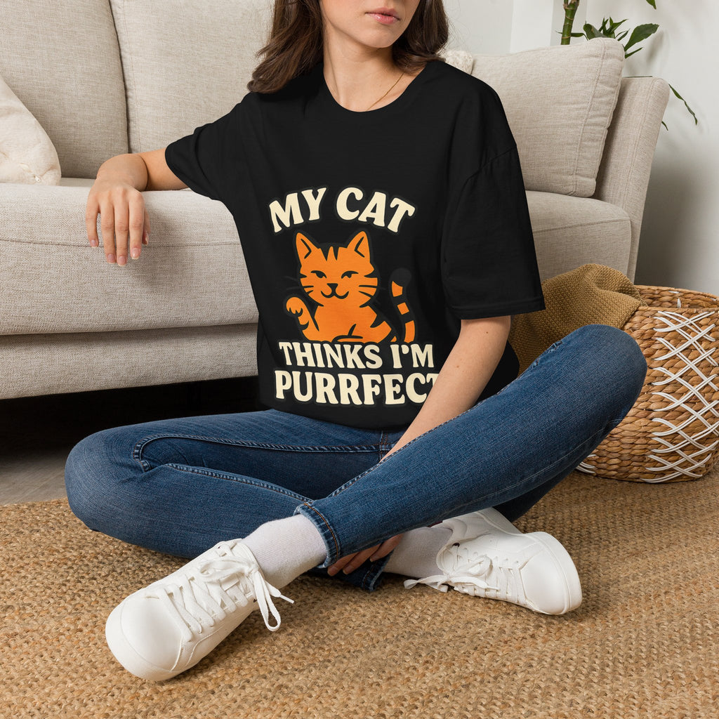 Cat Lover Shirt, My Cat Thinks I'm Purrfect T-Shirt, Funny Cat Owner Gift, Cat Mom Tee, Cat Dad Shirt, Crazy Cat Lady