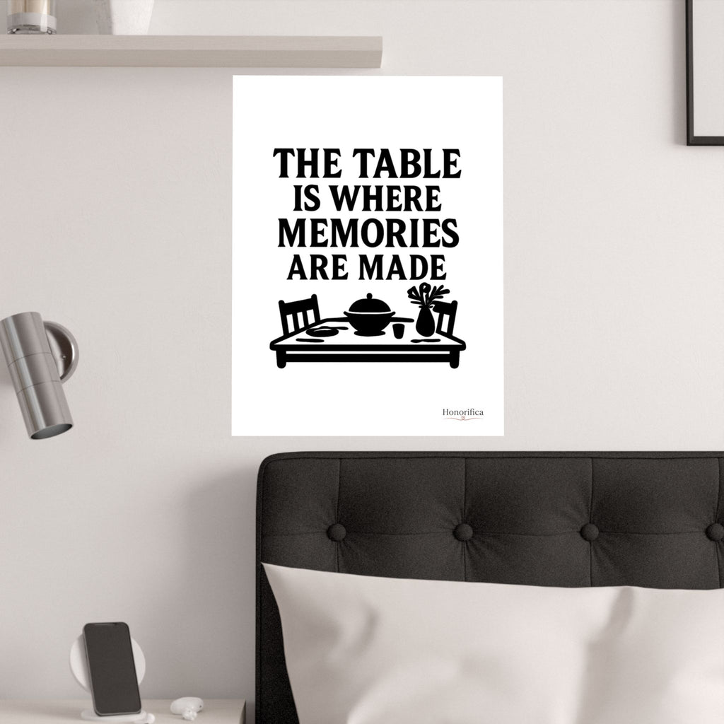 The Table Is Where Memories Are Made Kitchen Poster, Dining Room Wall Art, Family Meal Print, Mother's Day Gift for Mom