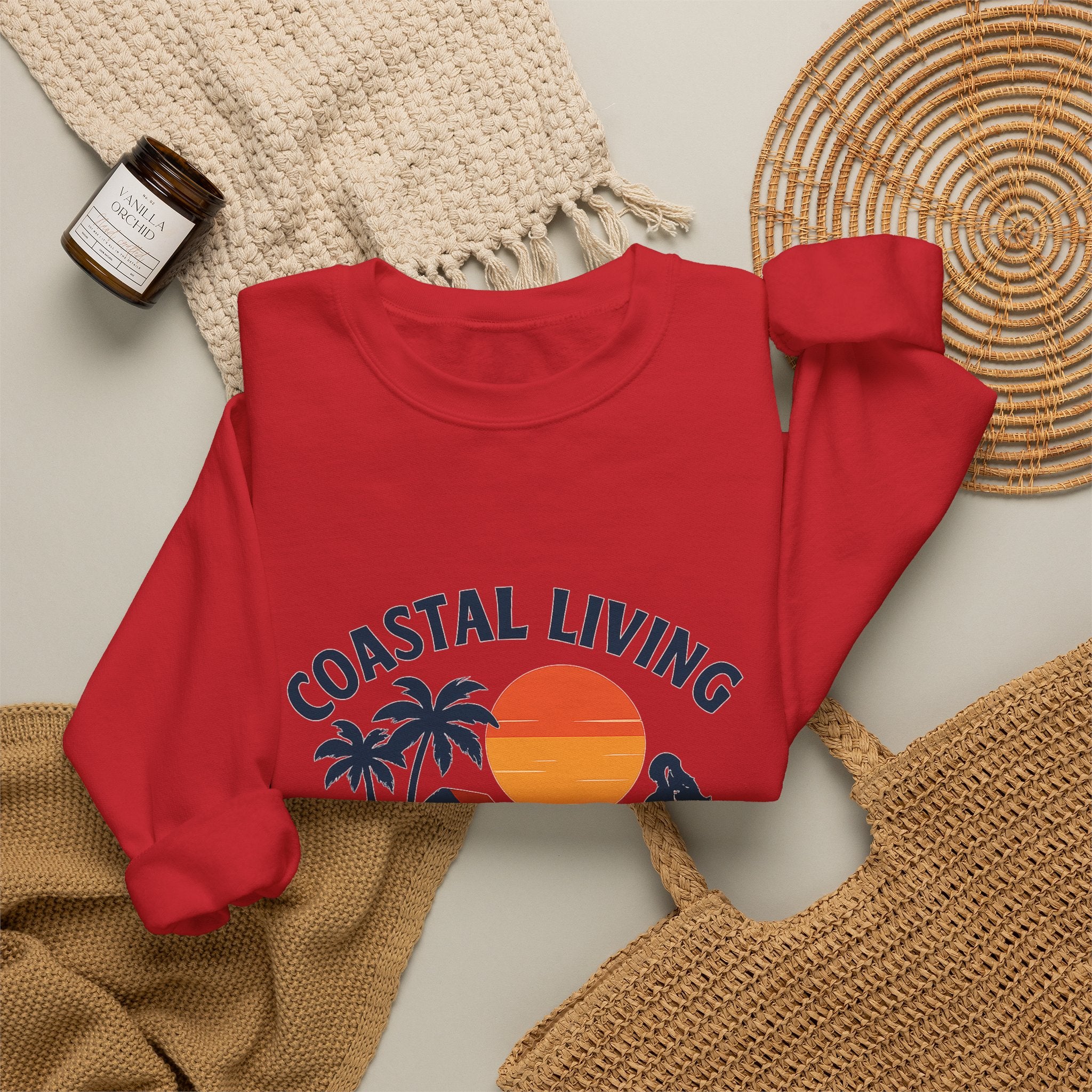 Beach Town Sunset Sweatshirt Coastal Living Salt Air Sun-Kissed Hair Ocean Vibes Vacation Gift Nautical Crewneck Surfer Beach Lover