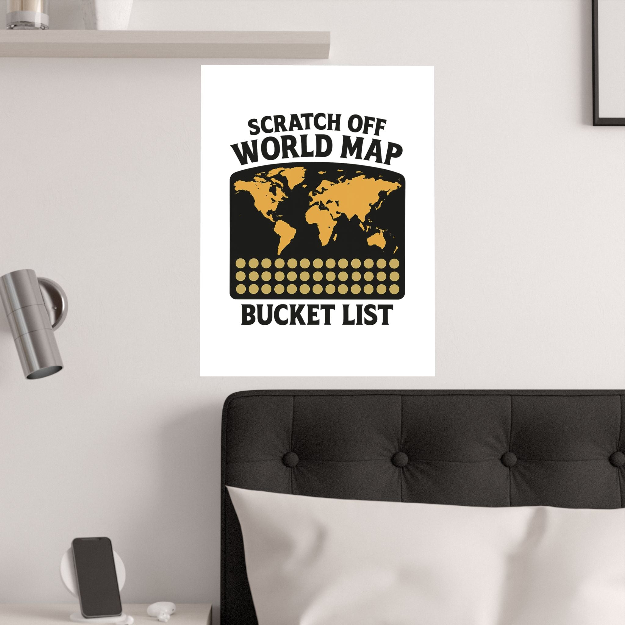 Scratch Off World Map Bucket List Poster Travel Tracker Gift Adventure Wall Art Wanderlust Decor Journey Milestone Chart