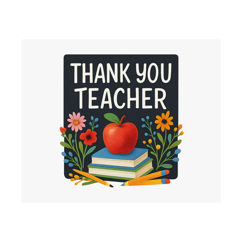 Thank You Teacher Gift Watercolor Wildflower Poster, Classroom Decor, End of School Year Gift, Teacher Appreciation Print