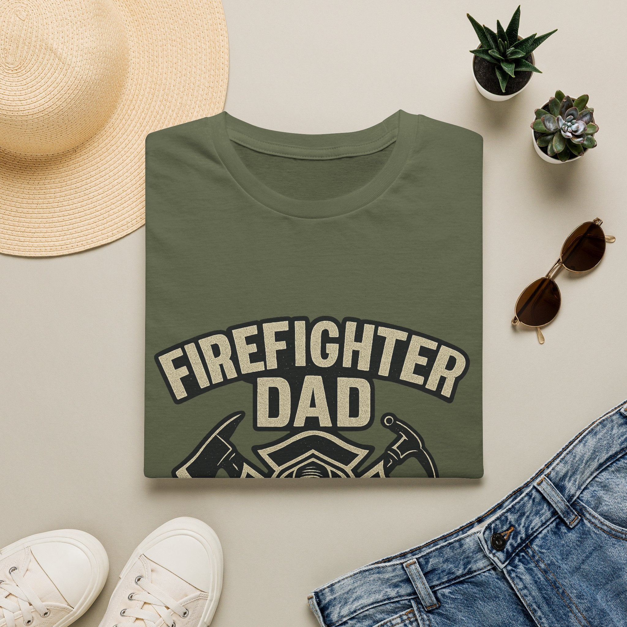 Firefighter Dad My Hero Forever Shirt Father's Day Gift Vintage Fireman Maltese Cross Thin Red Line Tee Dad Appreciation Gift