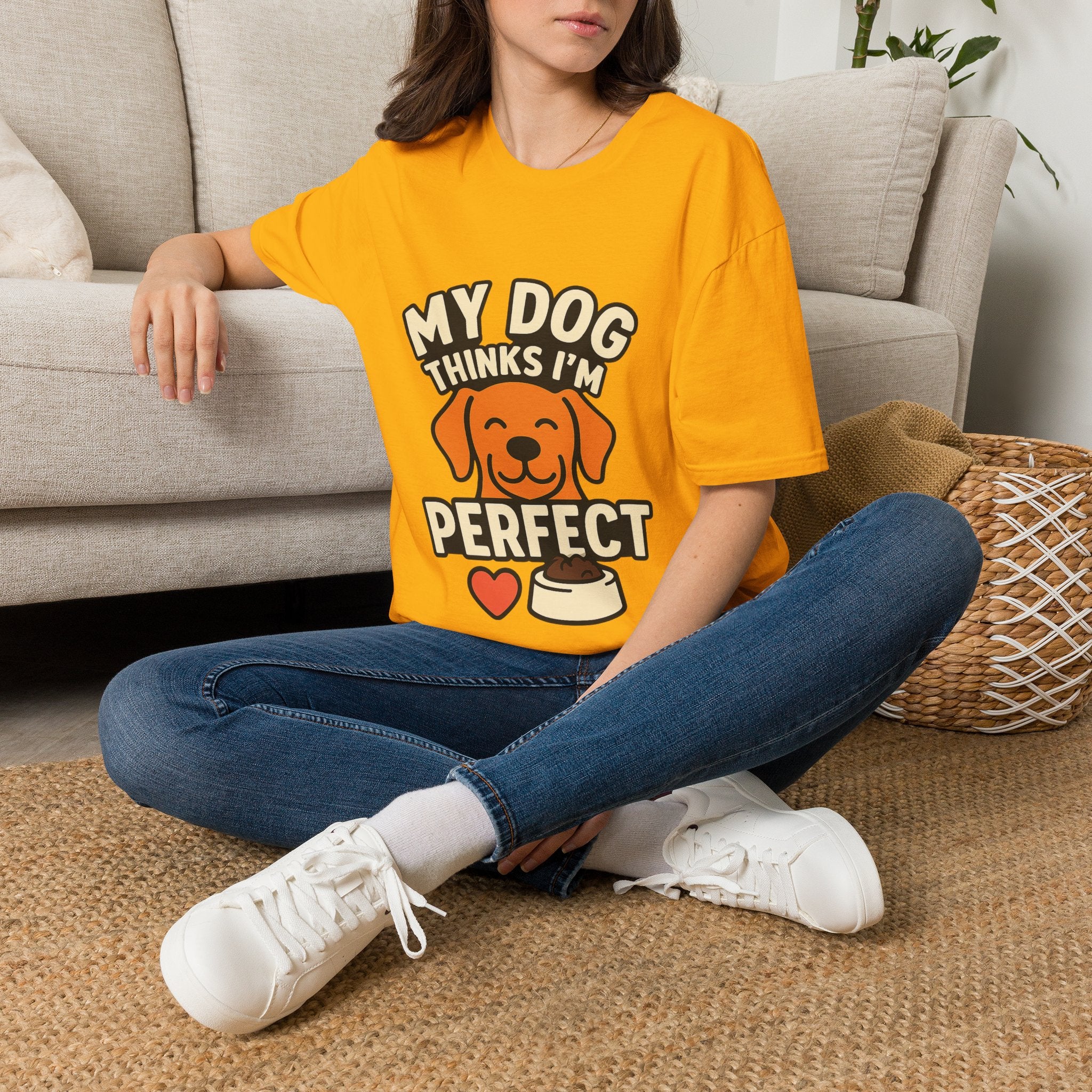 My Dog Thinks I'm Perfect Shirt, Funny Dog Mom Shirt, Dog Lover Gift, Pet Owner Tshirt, Dog Dad Gift, Animal Lover Tee
