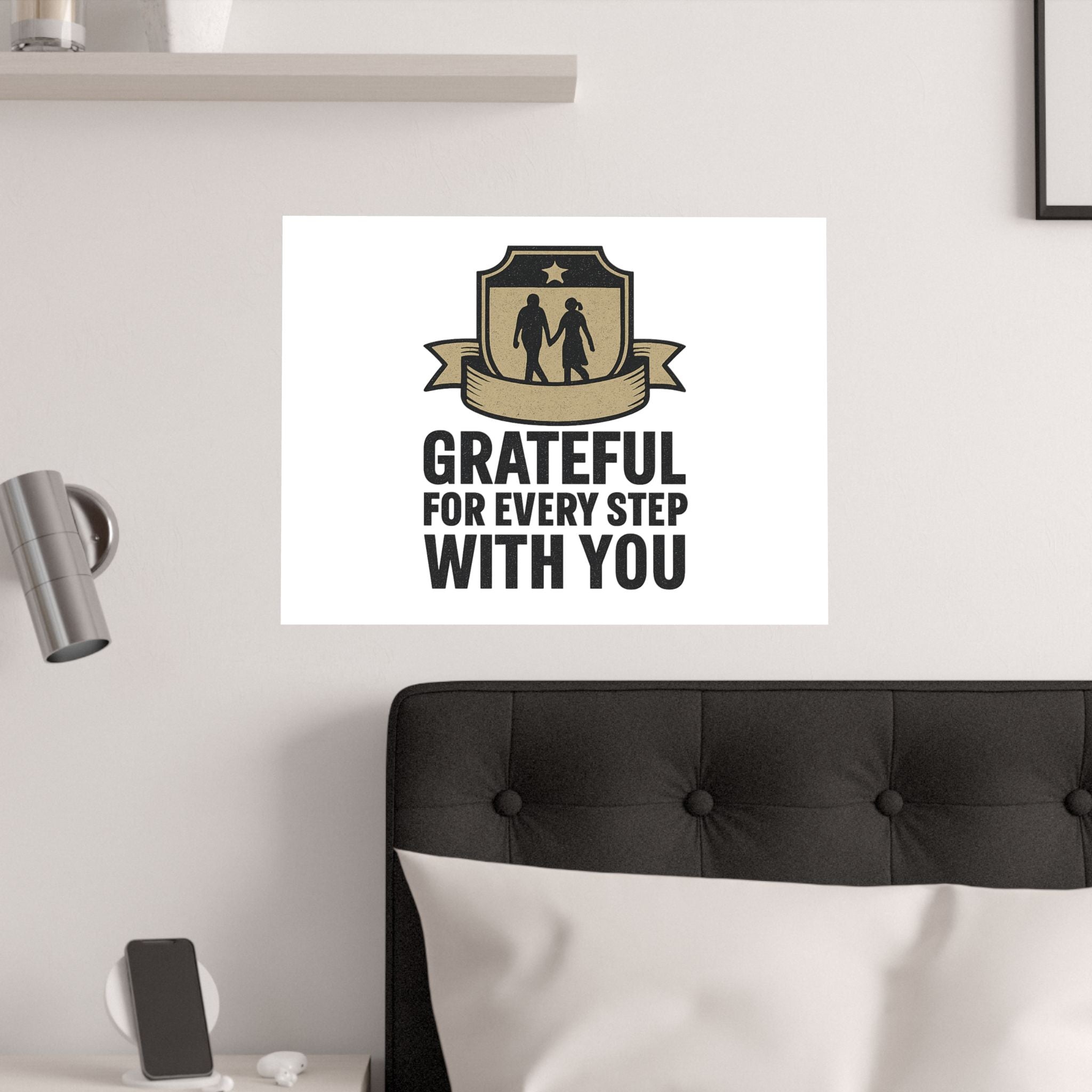 Grateful For Every Step With You Poster Anniversary Gift Relationship Milestone Couple Wall Art Vintage Gratitude Print