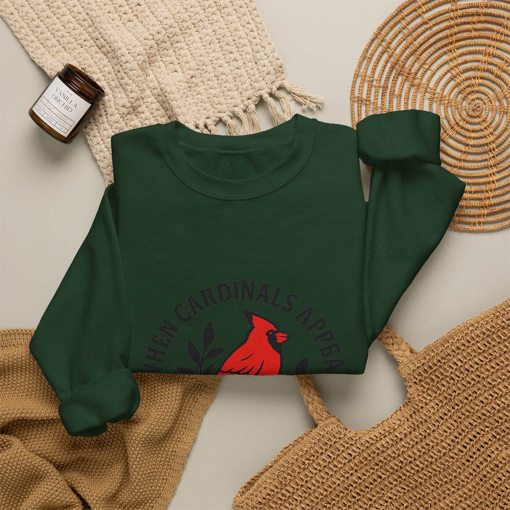 Cardinal Memorial Sweatshirt When Cardinals Appear Loved Ones Are Near Grief Gift Loss of Loved One Remembrance Sympathy Comfort