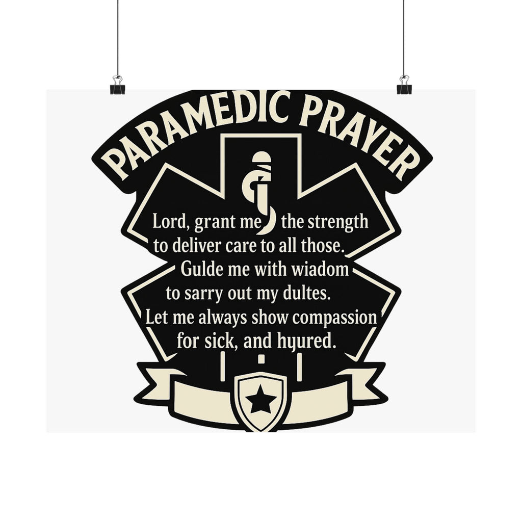 Paramedic Prayer Poster, EMS Gift, Star of Life Wall Art, Paramedic Graduation Gift, EMT Decor, First Responder Print, Thin White Line