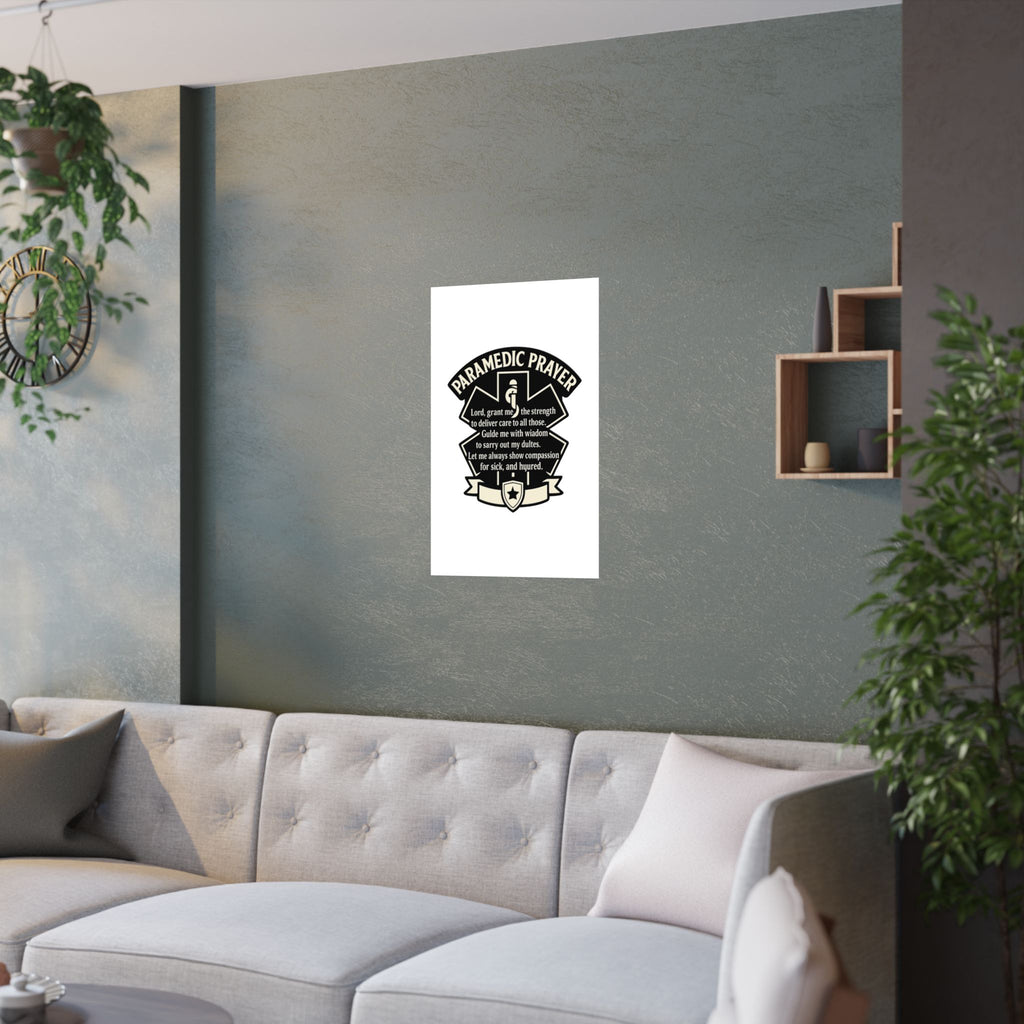 Paramedic Prayer Poster, EMS Gift, Star of Life Wall Art, Paramedic Graduation Gift, EMT Decor, First Responder Print, Thin White Line