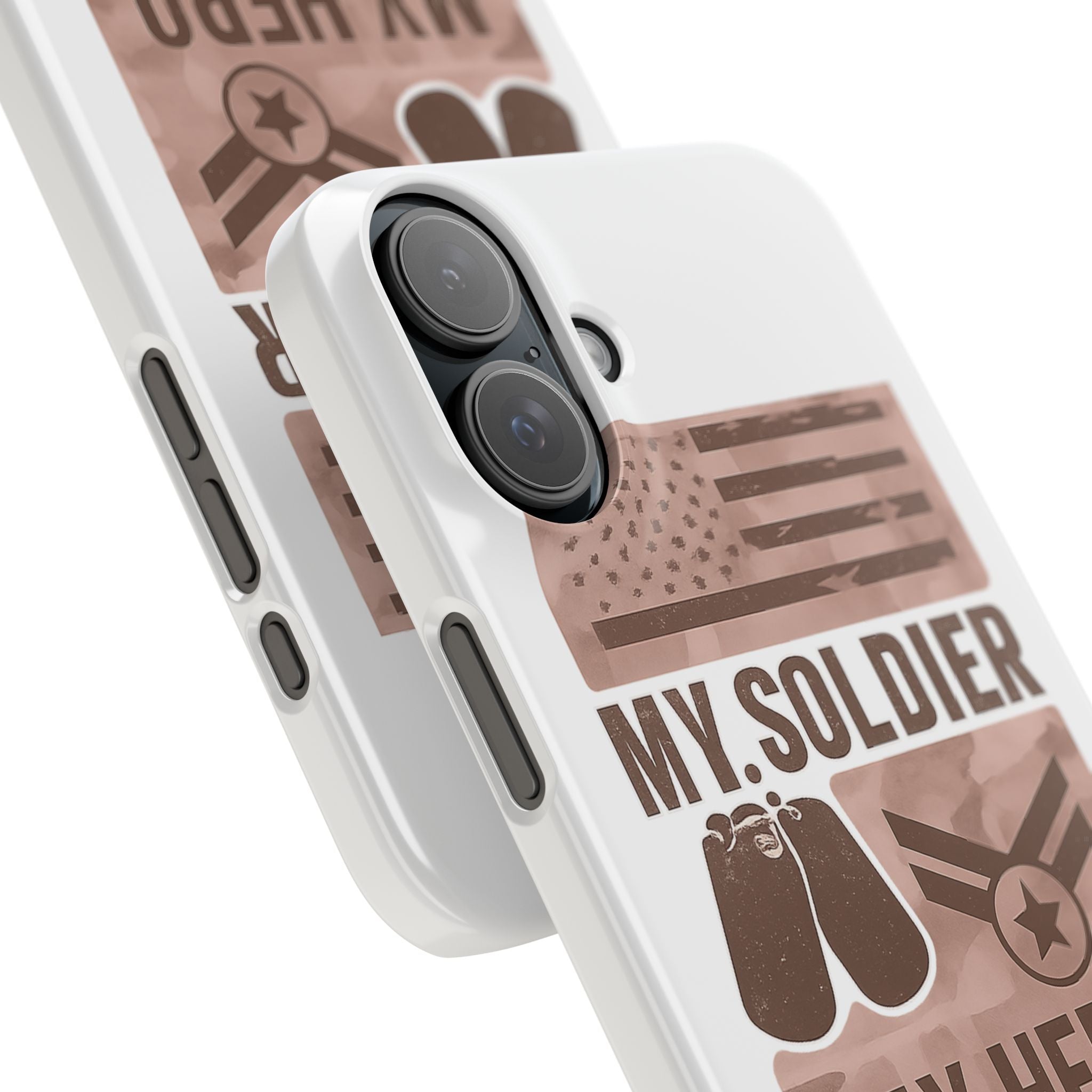 Military Girlfriend Phone Case Rose Gold Camouflage My Soldier My Hero Gift for Army Navy Air Force Girlfriend