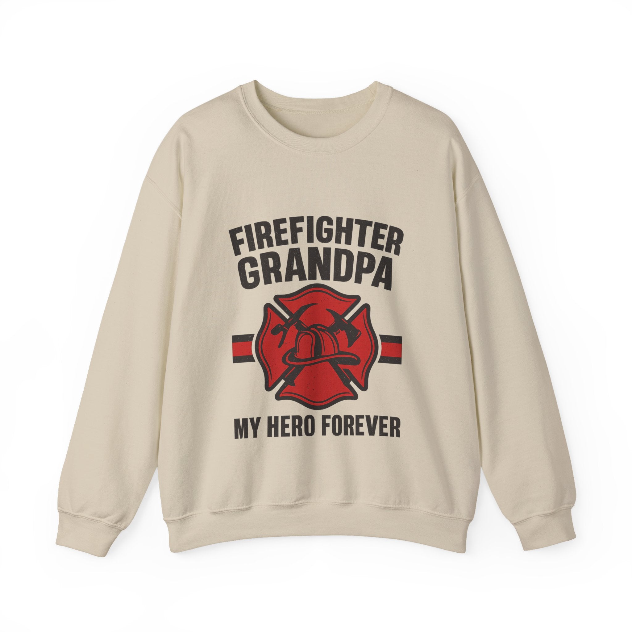Firefighter Grandpa Sweatshirt My Hero Forever Gift Vintage Fire Station Badge Grandparents Day Fireman Grandfather Shirt