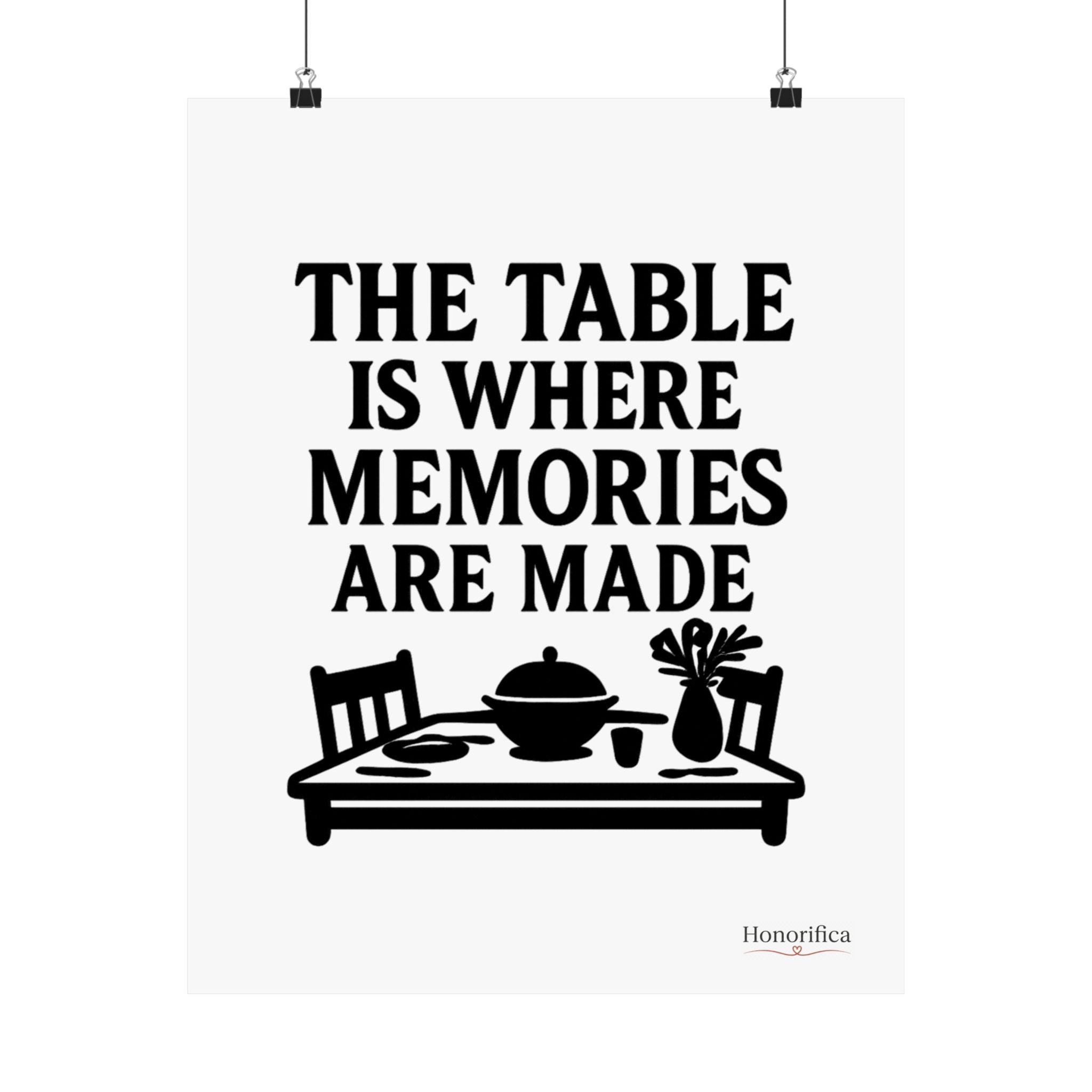 The Table Is Where Memories Are Made Kitchen Poster, Dining Room Wall Art, Family Meal Print, Mother's Day Gift for Mom