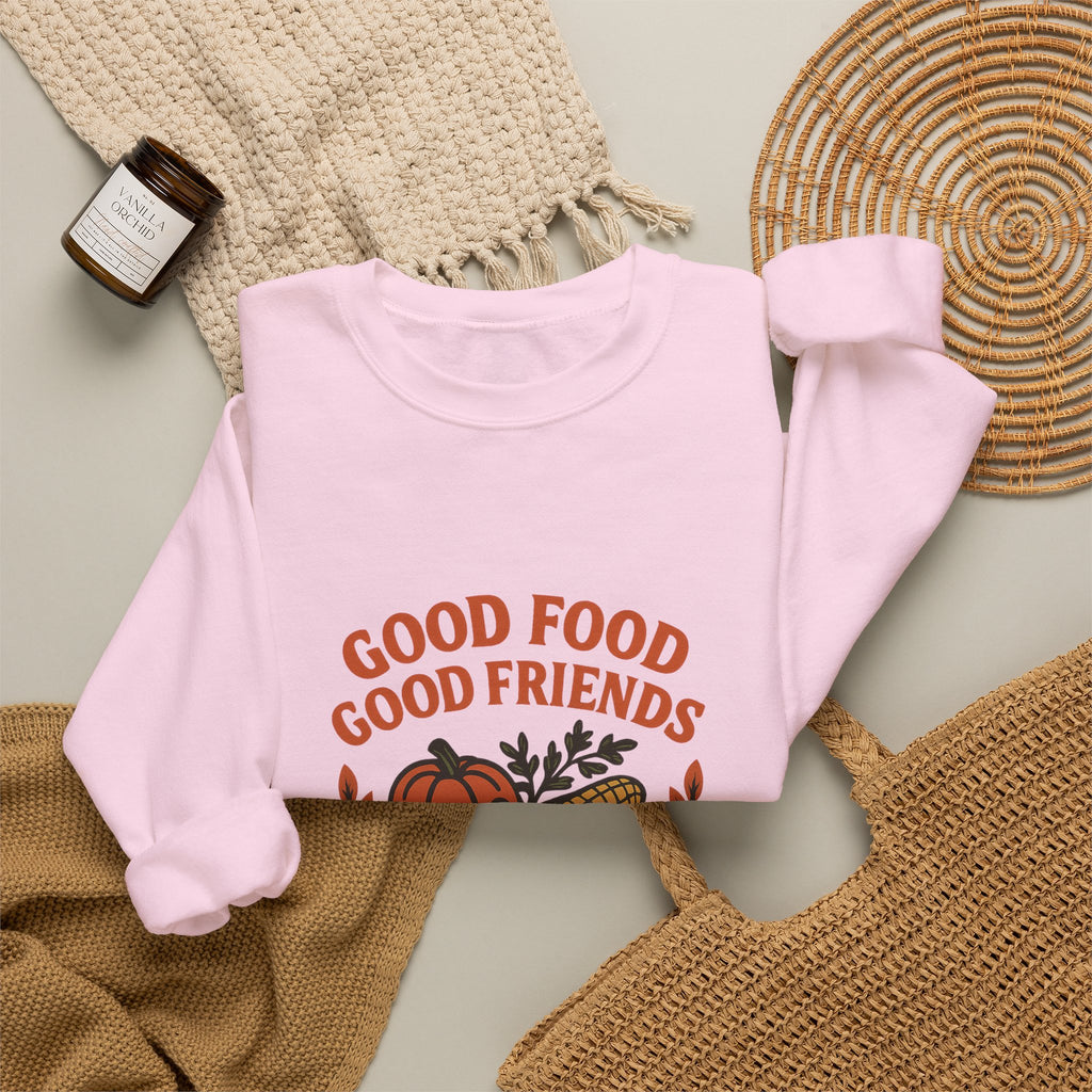Good Food Good Friends Grateful Heart Sweatshirt, Thanksgiving Hostess Gift, Cooking Sweatshirt, Kitchen Lover Gift, Autumn Cozy Top