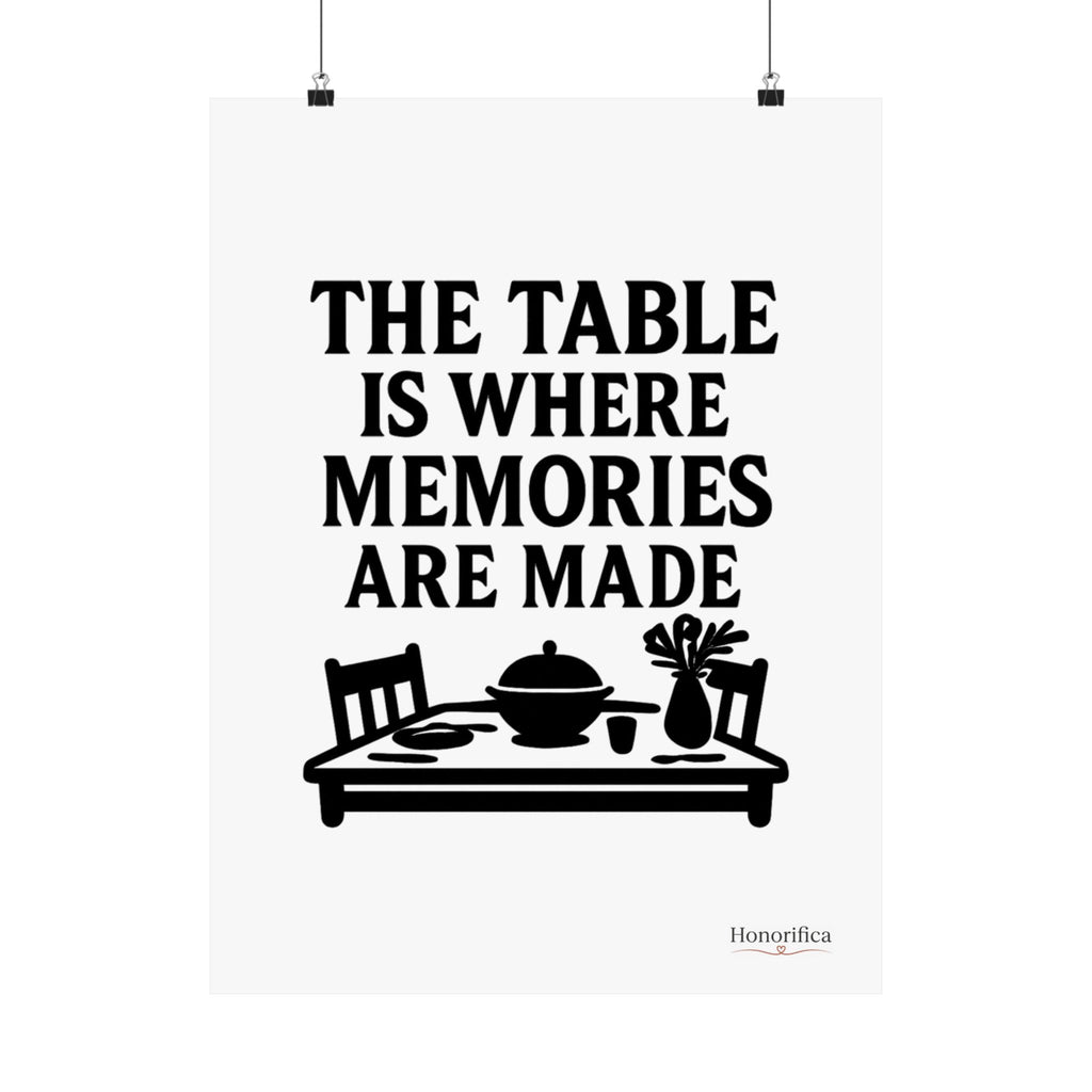 The Table Is Where Memories Are Made Kitchen Poster, Dining Room Wall Art, Family Meal Print, Mother's Day Gift for Mom