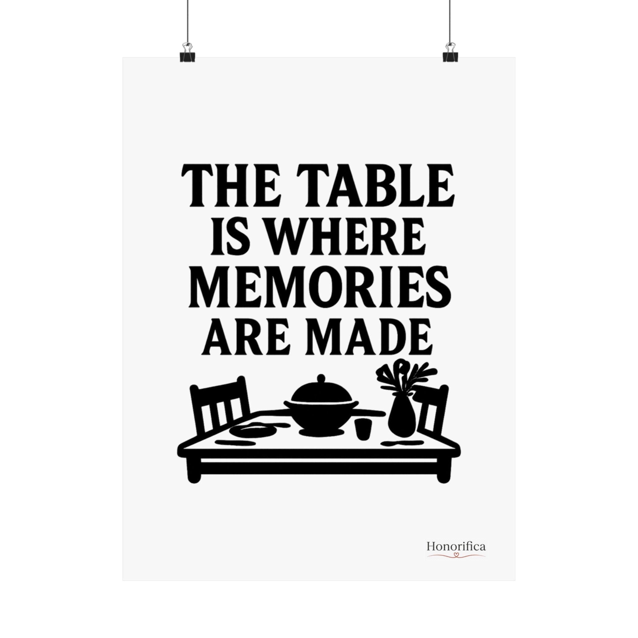 The Table Is Where Memories Are Made Kitchen Poster, Dining Room Wall Art, Family Meal Print, Mother's Day Gift for Mom