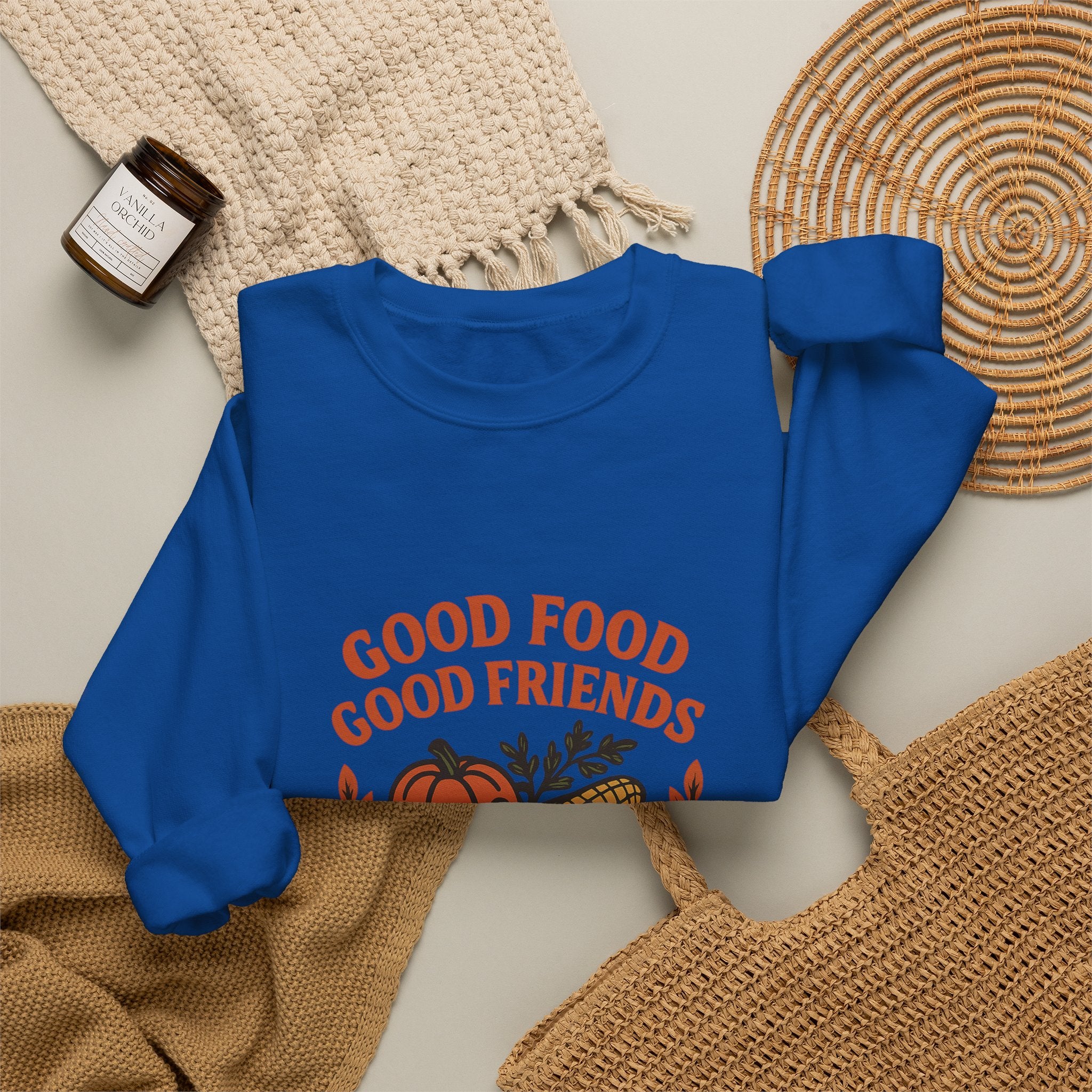 Good Food Good Friends Grateful Heart Sweatshirt, Thanksgiving Hostess Gift, Cooking Sweatshirt, Kitchen Lover Gift, Autumn Cozy Top