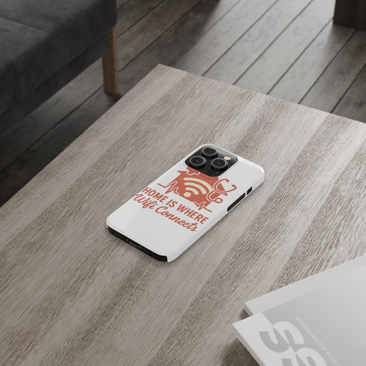 Home Is Where WiFi Connects Phone Case | Funny Tech Lover Gift | Minimalist House Phone Cover | Millennial Gen Z Humor Case