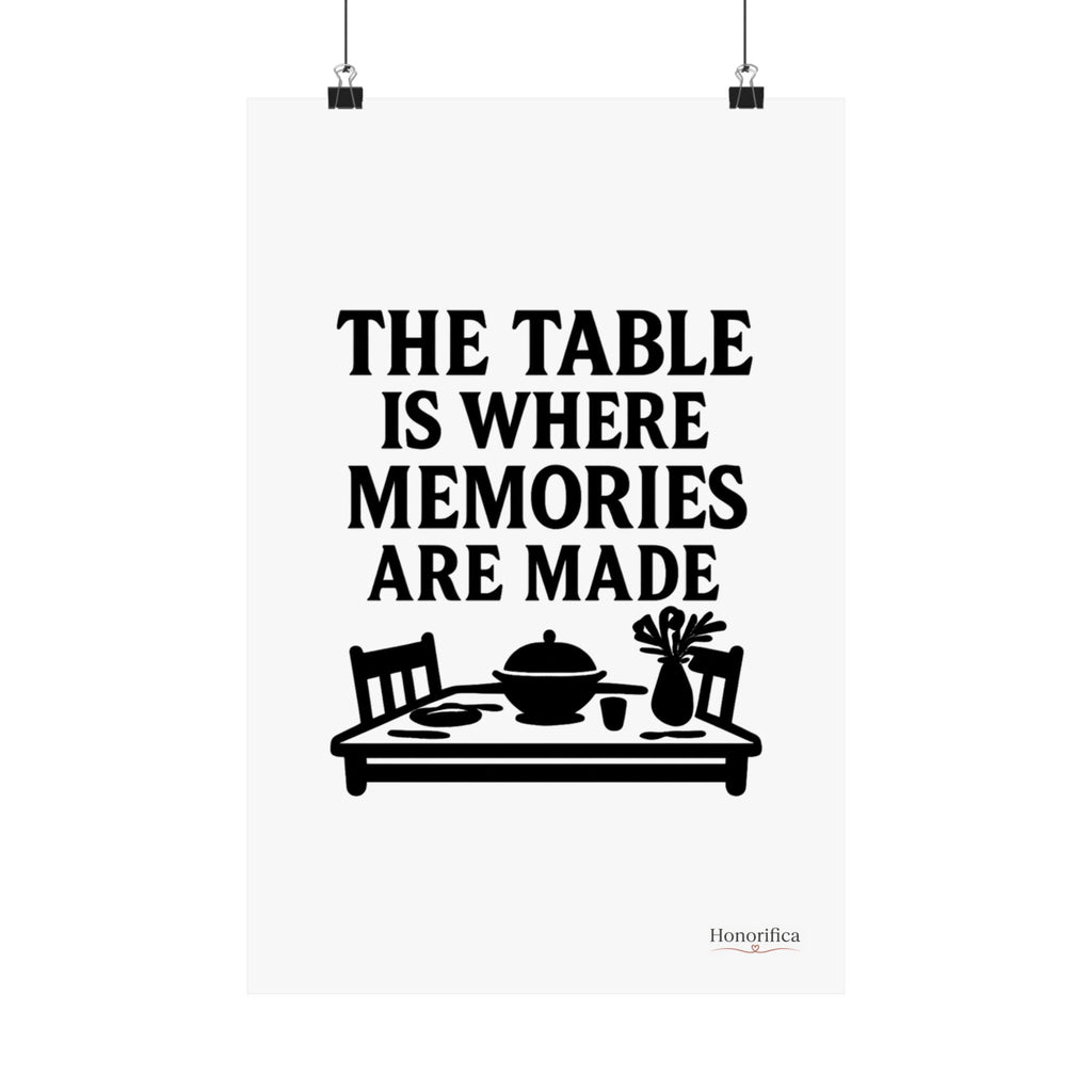 The Table Is Where Memories Are Made Kitchen Poster, Dining Room Wall Art, Family Meal Print, Mother's Day Gift for Mom