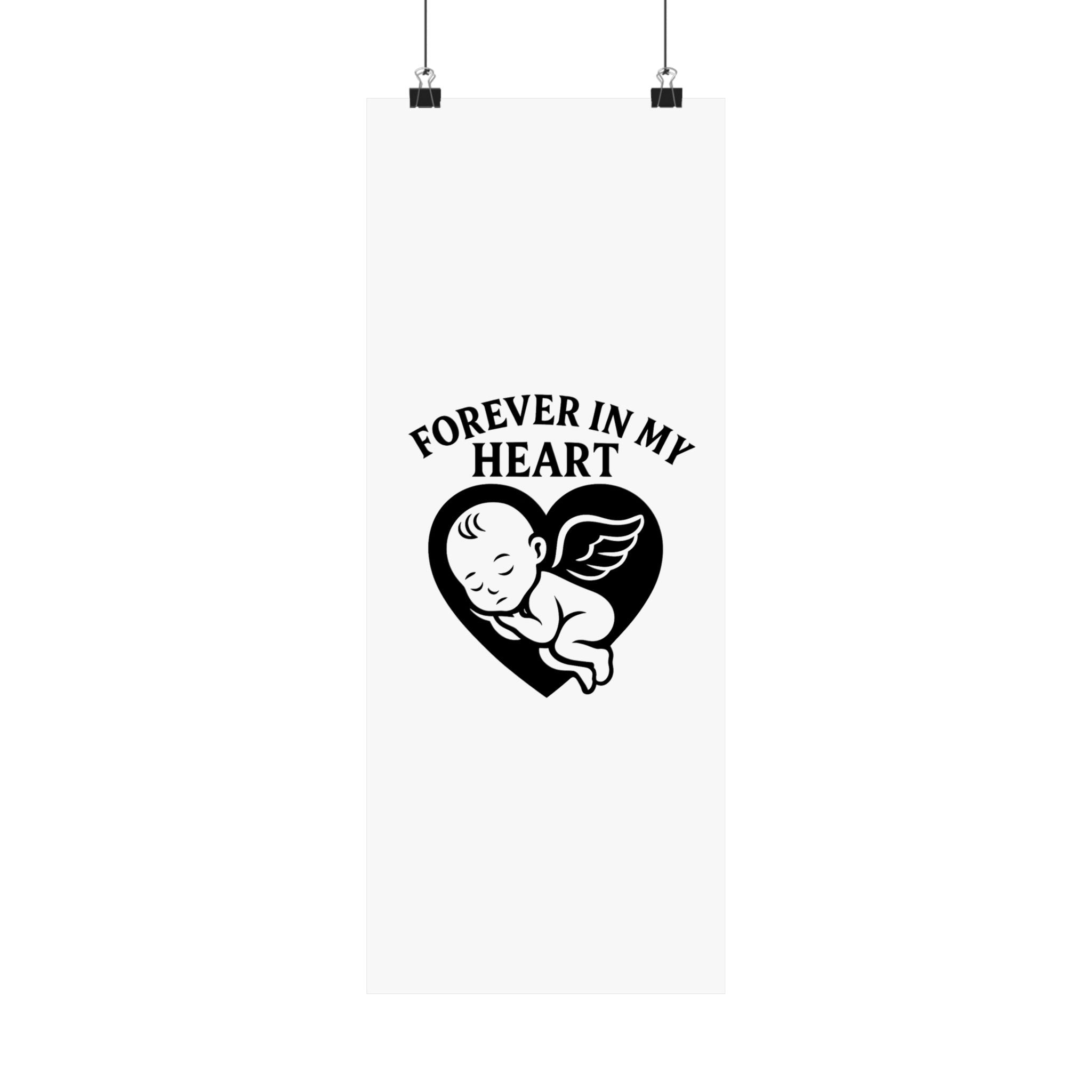 Pregnancy Loss Memorial Poster, Miscarriage Remembrance Gift, Infant Loss Sympathy, Forever in My Heart Print, Angel Baby Keepsake