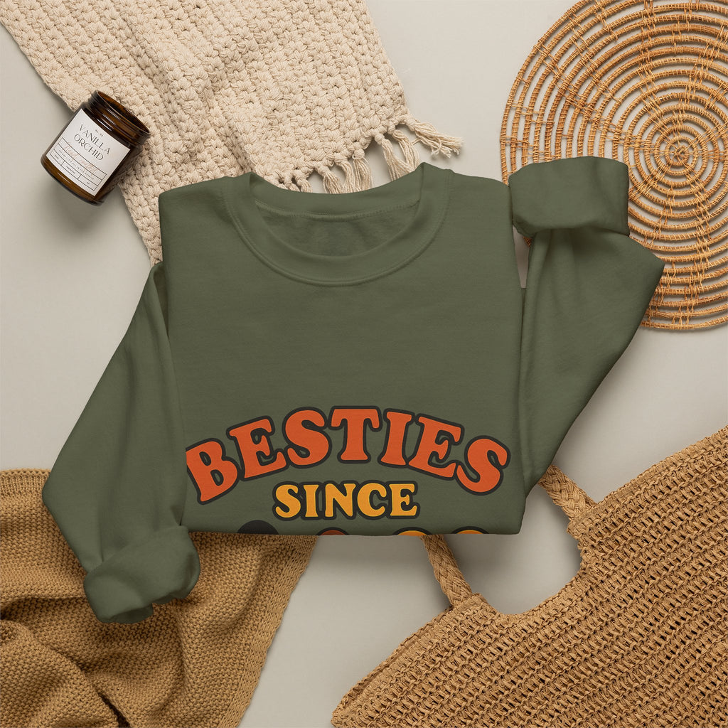 Besties Since Retro Years Sweatshirt 90s Nostalgia Best Friend Gift Friendship Anniversary Vintage Aesthetic Crewneck