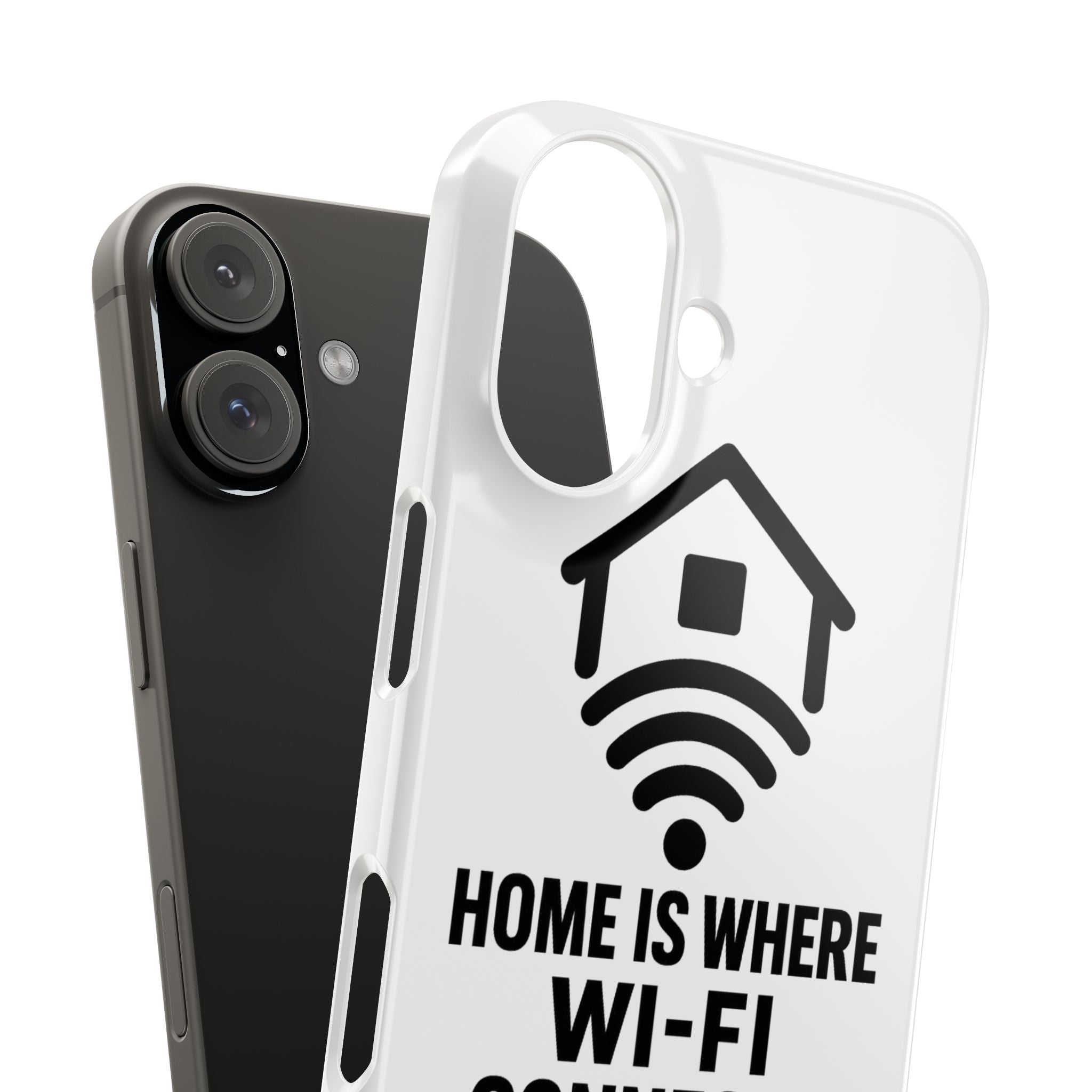 Home Is Where WiFi Connects Phone Case Funny Millennial Gift Tech Lover Housewarming Present Modern Minimalist Humor Gift