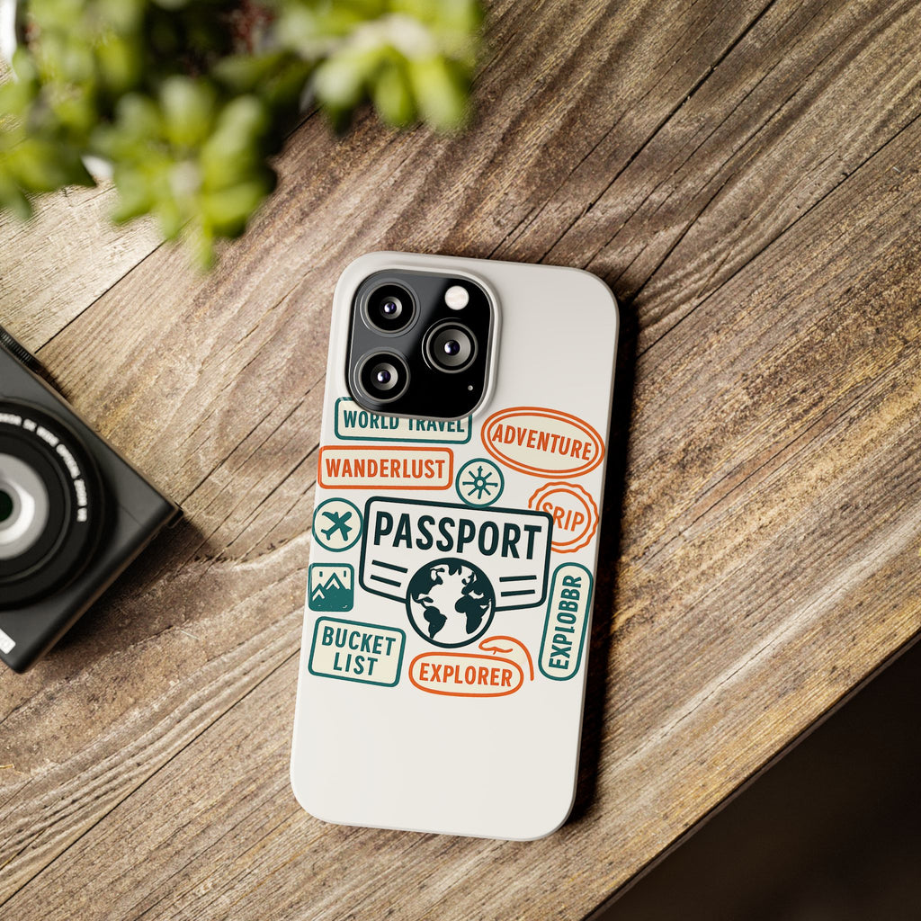 Passport Stamp Phone Case World Travel Gift Wanderlust Adventure Traveler Bucket List Globetrotter Trip Souvenir Explorer Map