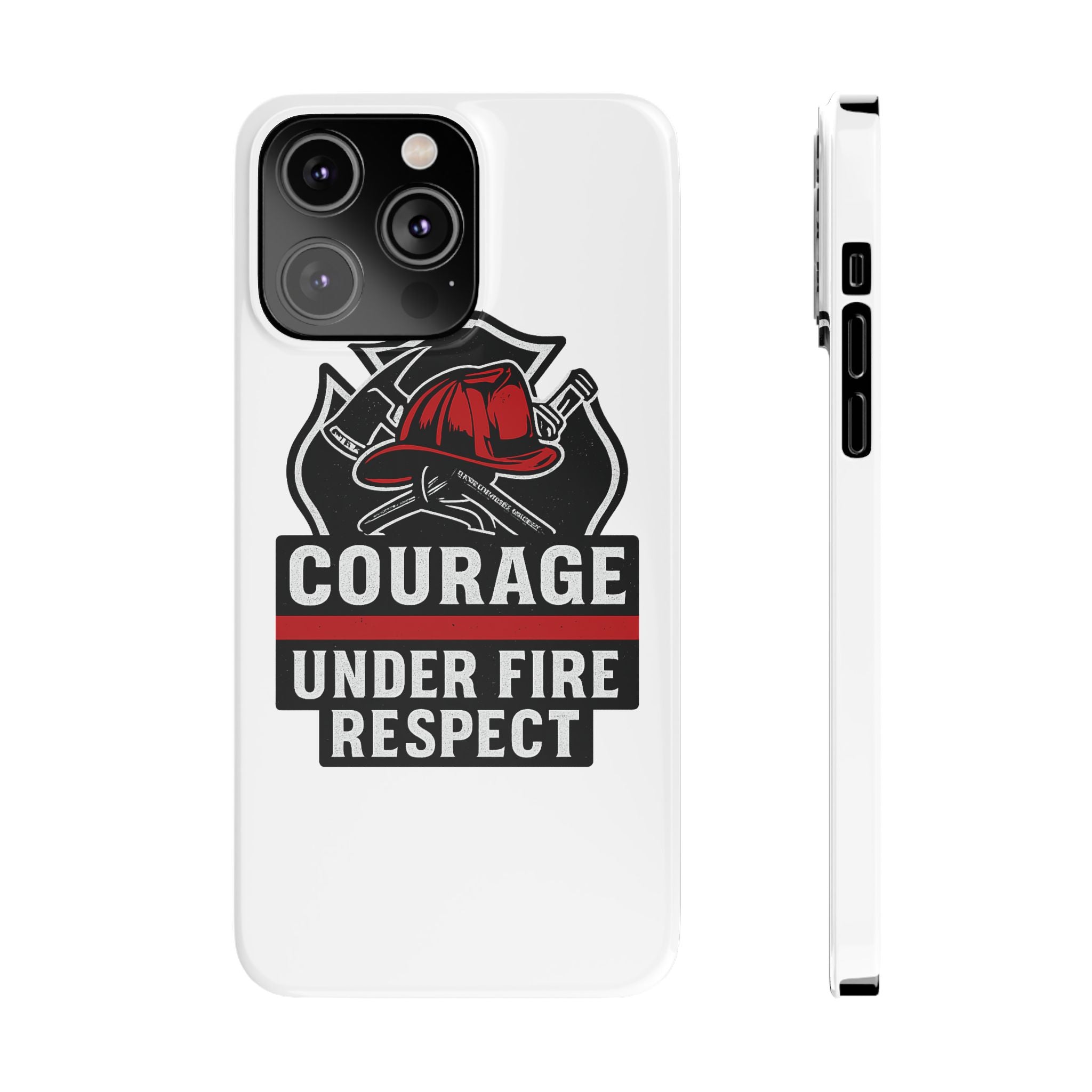 Firefighter Phone Case Courage Under Fire Respect First Responder Gift Thin Red Line Maltese Cross Fire Helmet Hero Support