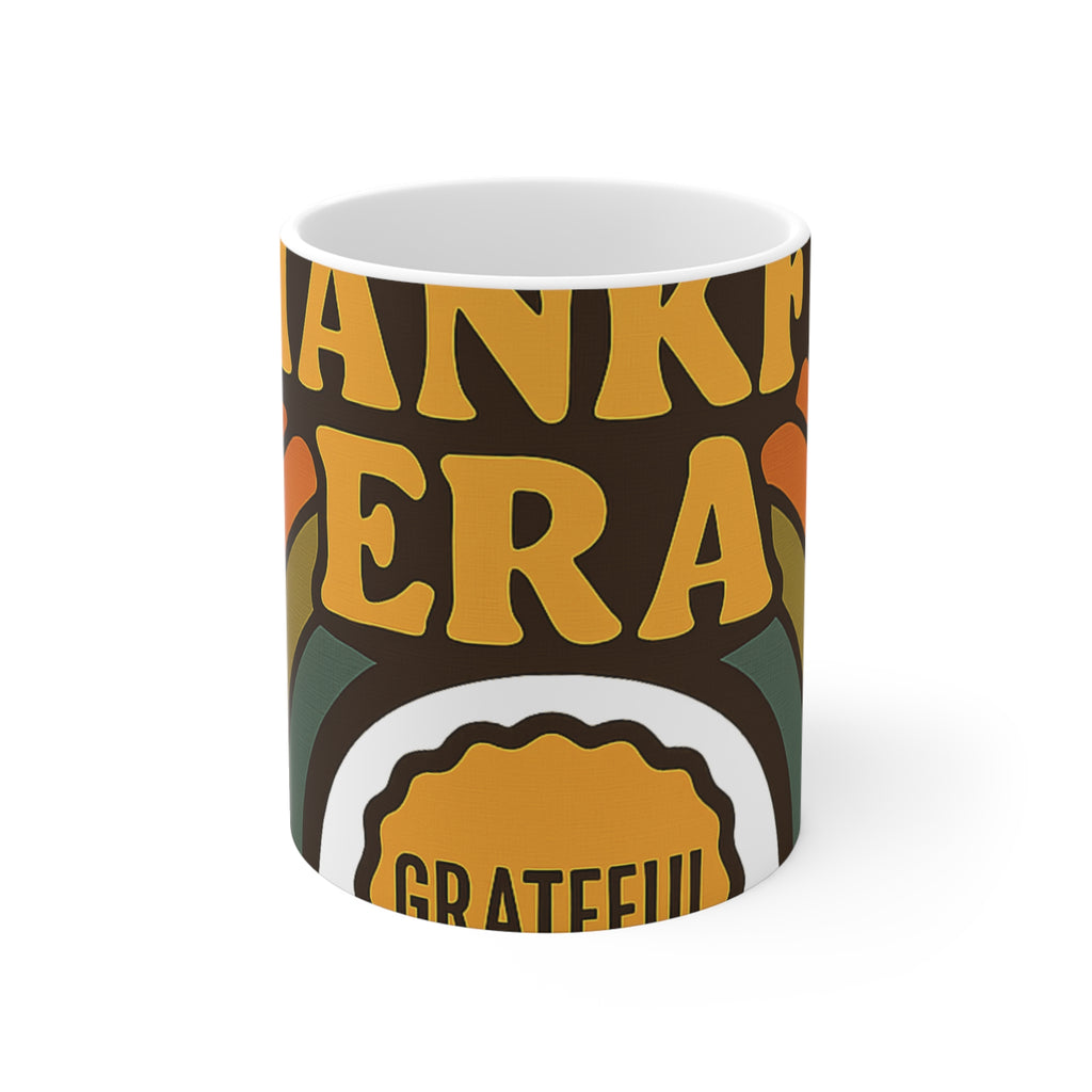 In My Thankful Era Mug Retro Rainbow Coffee Mug Gratitude Gift Aesthetic 70s Groovy Thankful Mug Positive Vibes Self Care Gift