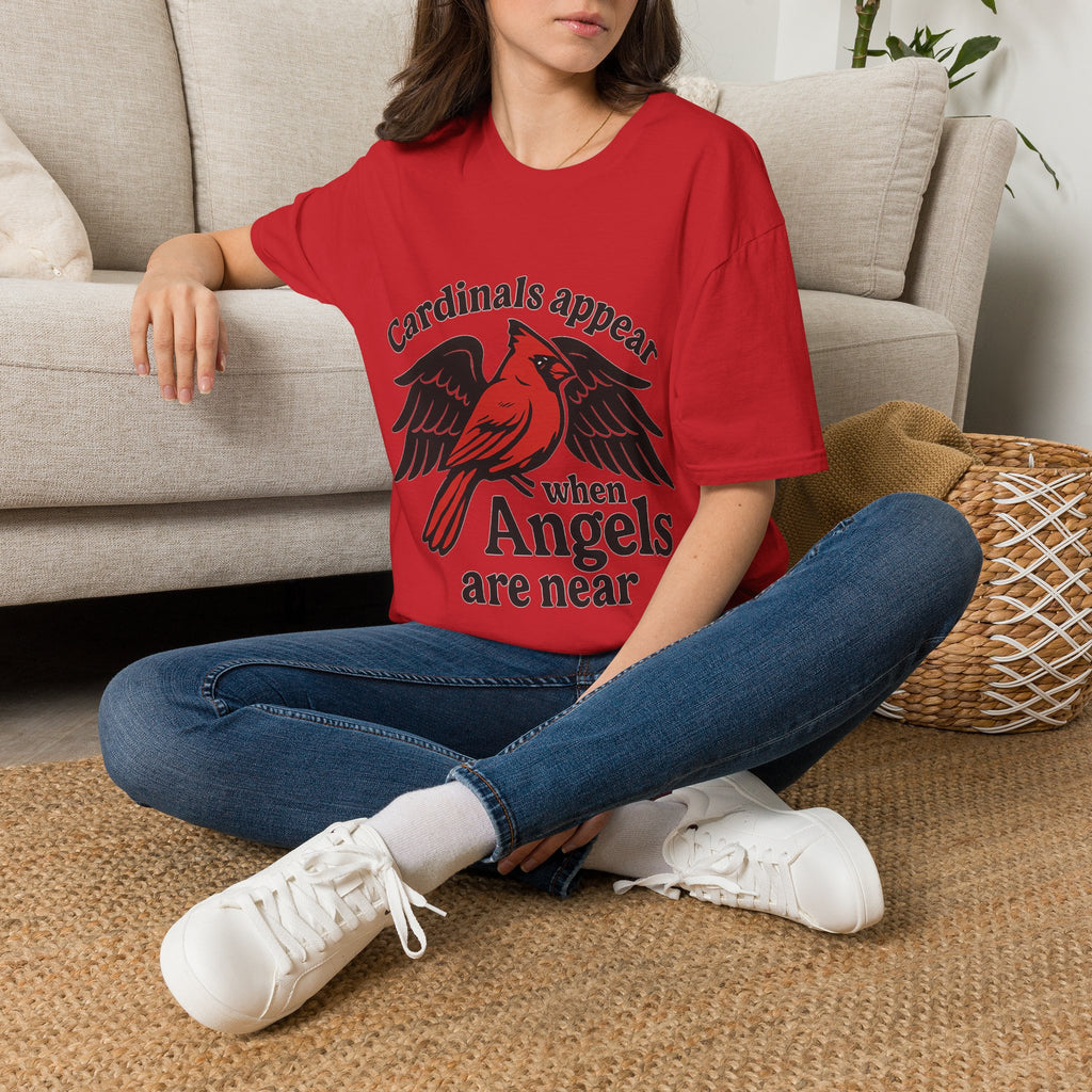 Cardinals Appear When Angels Are Near Shirt Memorial Tshirt Loss of Loved One Remembrance Gift Sympathy Bereavement Grief Comfort