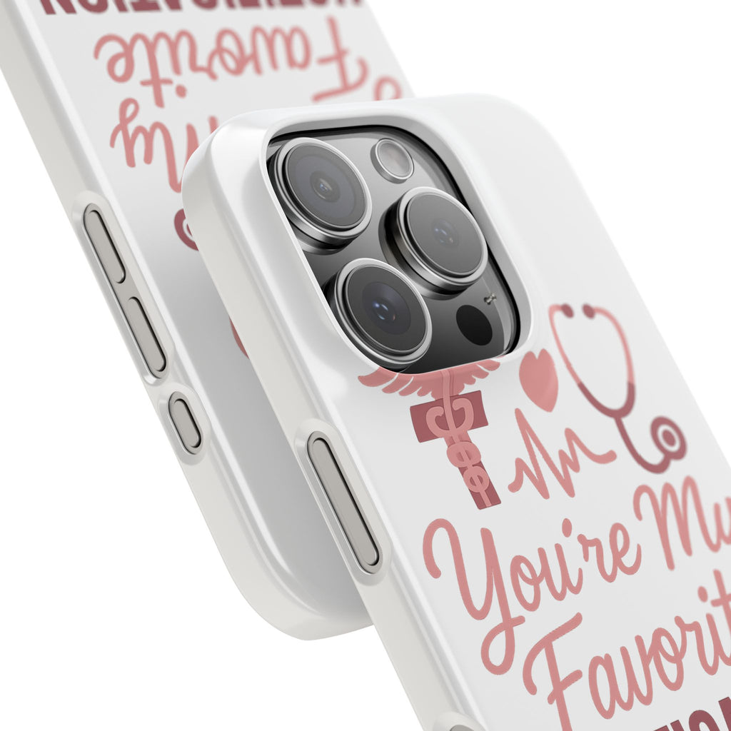 You're My Favorite Notification Phone Case Medical Nurse Doctor Gift Heartbeat Stethoscope Cute Romantic Healthcare Worker Pink