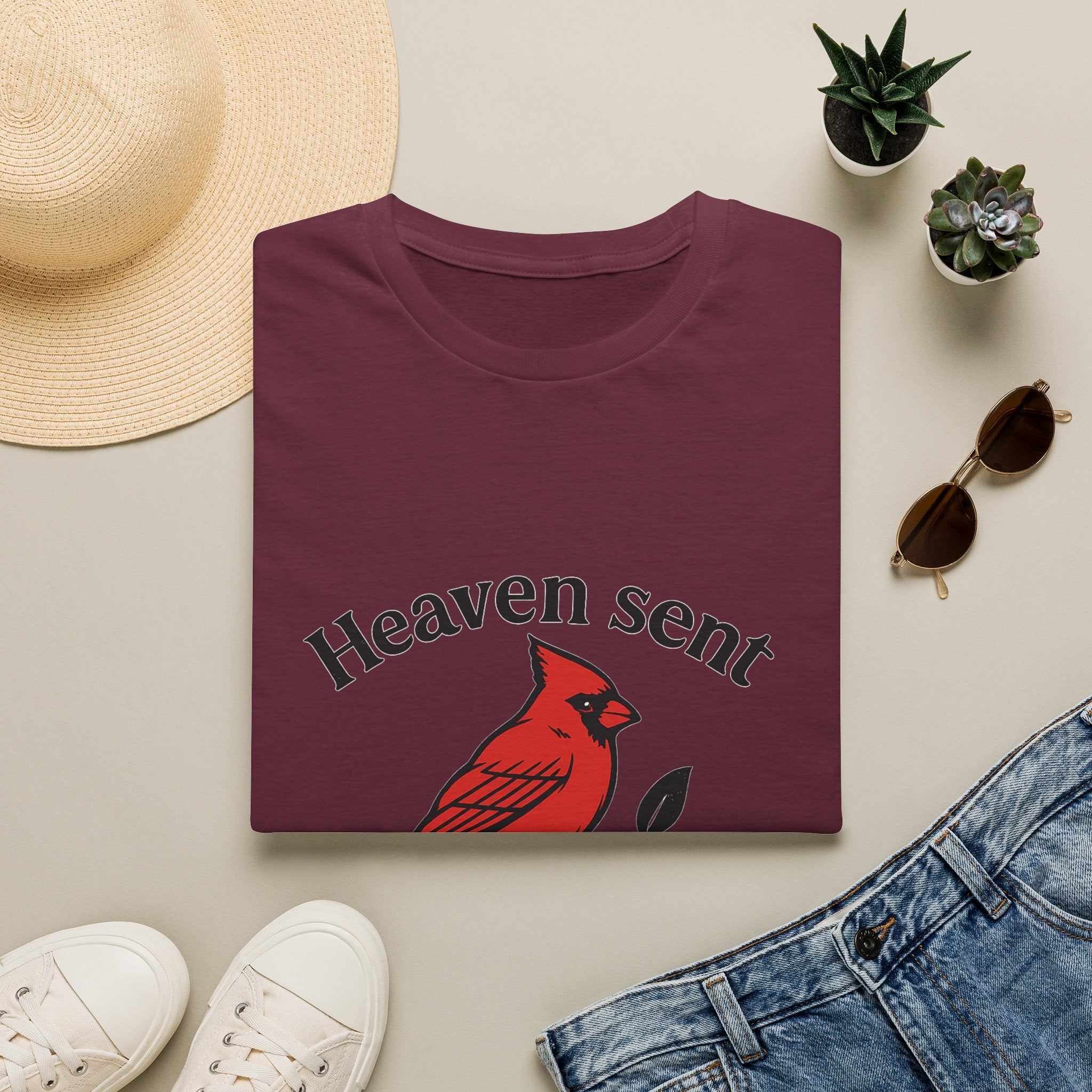 Cardinal Memorial Shirt Heaven Sent Grief Gift Loss of Loved One Remembrance Tee Sympathy Gift Bereavement Comfort Shirt