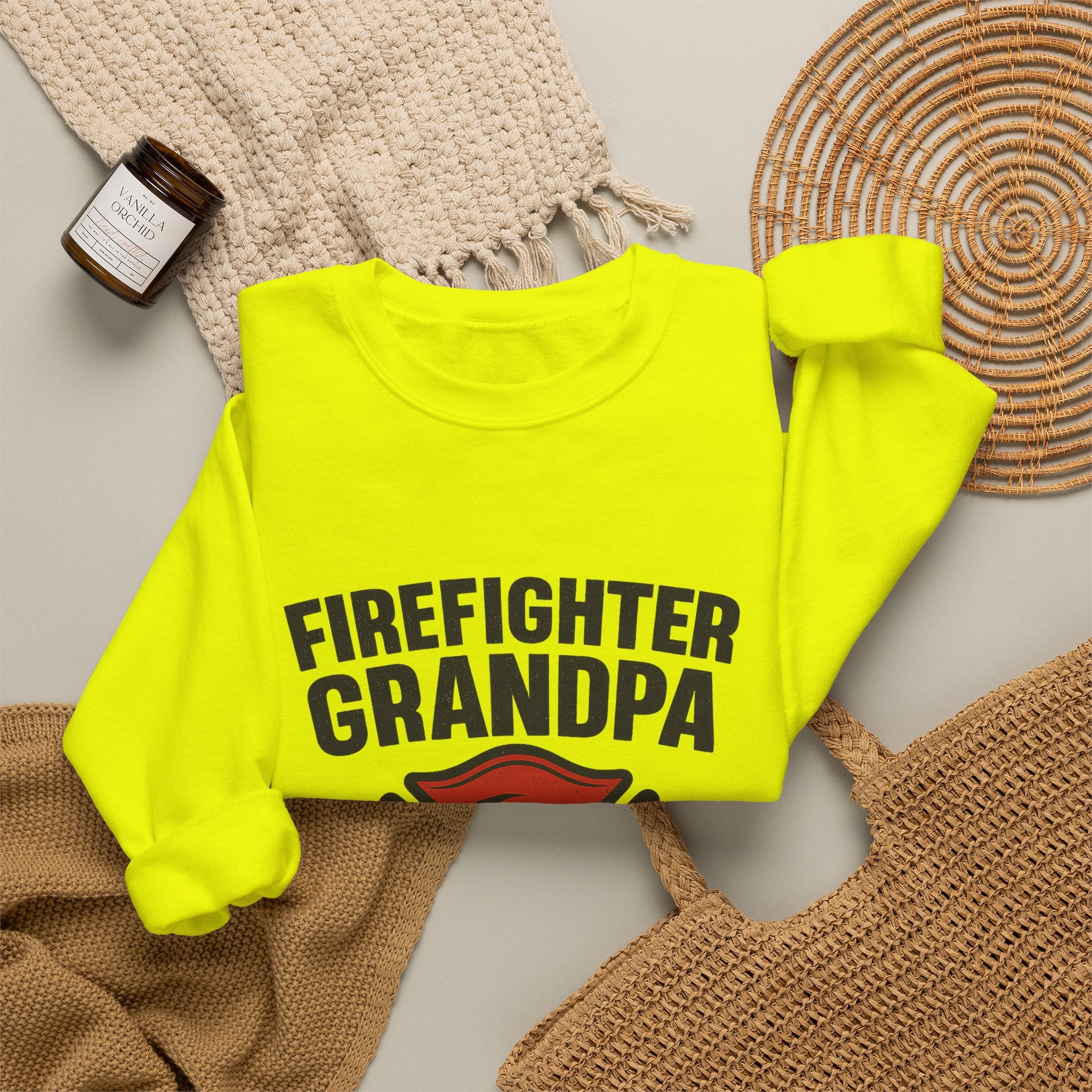Firefighter Grandpa Sweatshirt My Hero Forever Gift Vintage Fire Station Badge Grandparents Day Fireman Grandfather Shirt