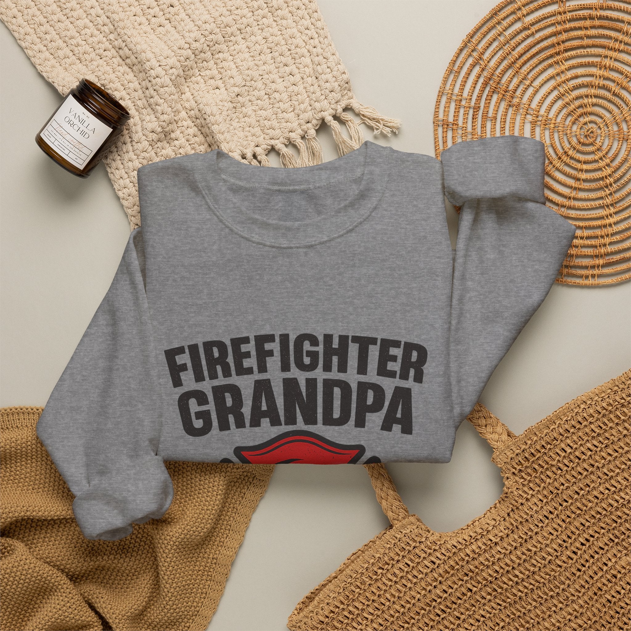 Firefighter Grandpa Sweatshirt My Hero Forever Gift Vintage Fire Station Badge Grandparents Day Fireman Grandfather Shirt