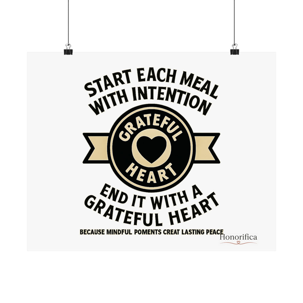 Grateful Heart Daily Affirmations Placemat Poster, Gratitude Prompts Mindful Eating, Thanksgiving Table Decor, Wellness Gift
